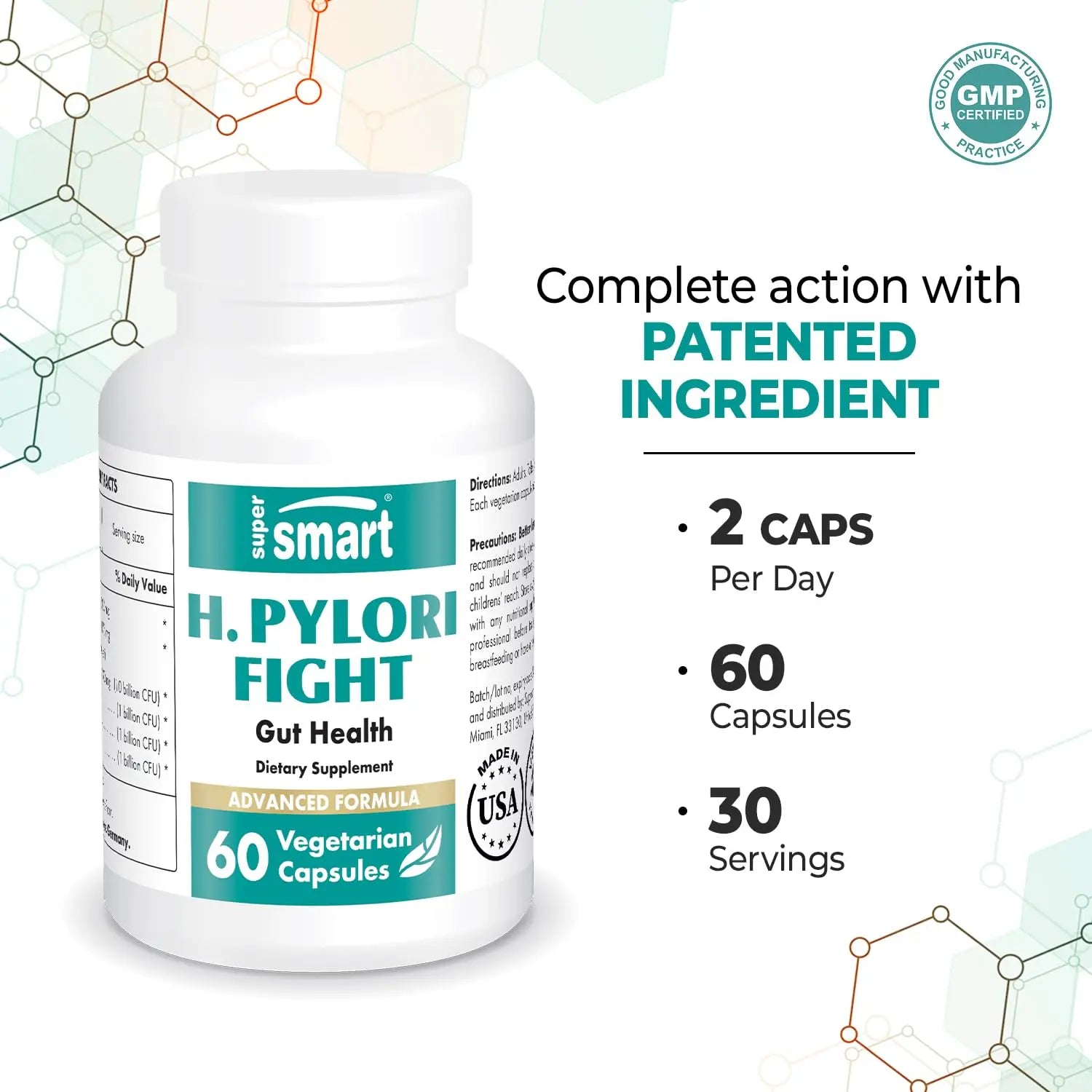 Supersmart - H. Pylori Fight Advanced Formula (Mastic Gum, Probiotics & Prebiotic) Supersmart Au supplements