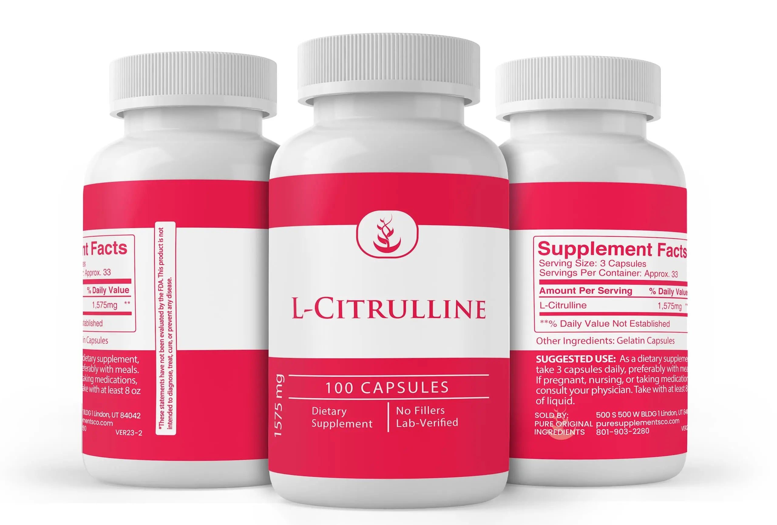Pure Original Ingredients L-Citrulline, (100 Capsules) Always Pure, No Additives Or Fillers PURE ORIGINAL INGREDIENTS Au supplements