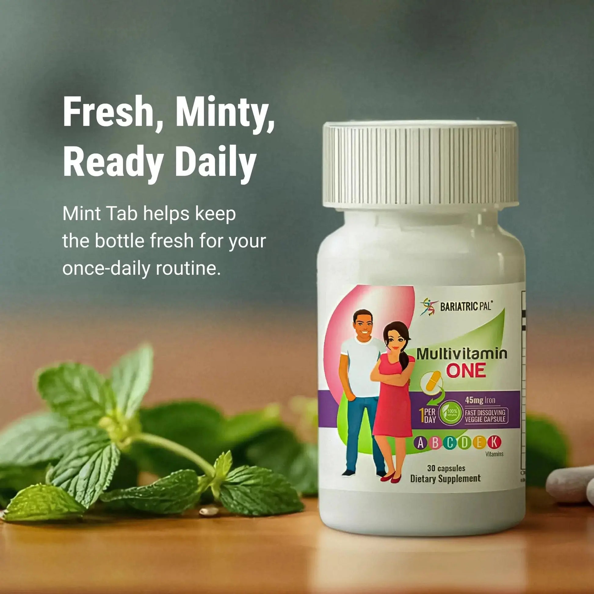 BariatricPal Multivitamin ONE 1 per Day! Bariatric Multivitamin Capsule with 60 mg of Iron | Easy to Swallow Capsule | BariatricPal Au supplements