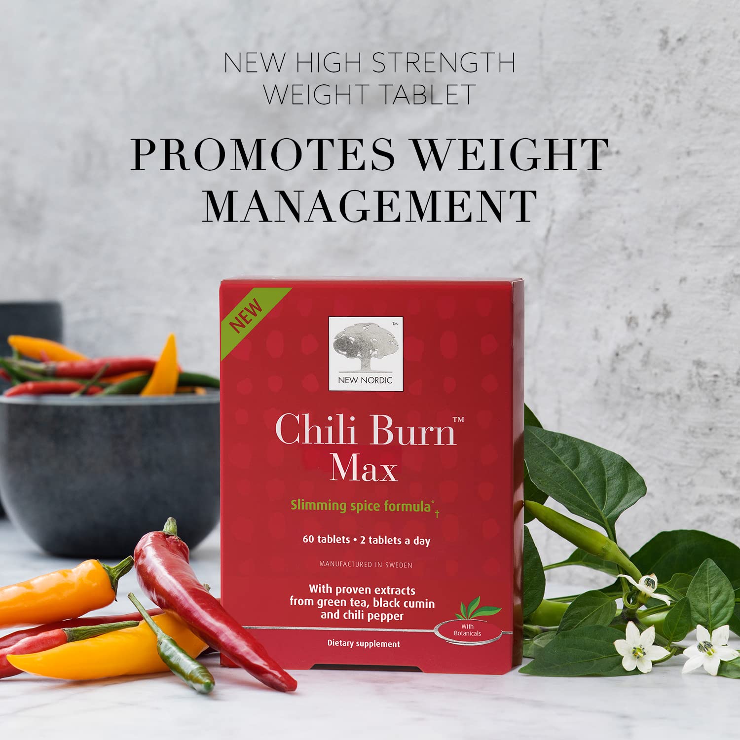 New Nordic Chili Burn Max, Natural Slimming & Weight Loss Formula Supplement, 60 Count (Pack of 1) NEW NORDIC Au supplements
