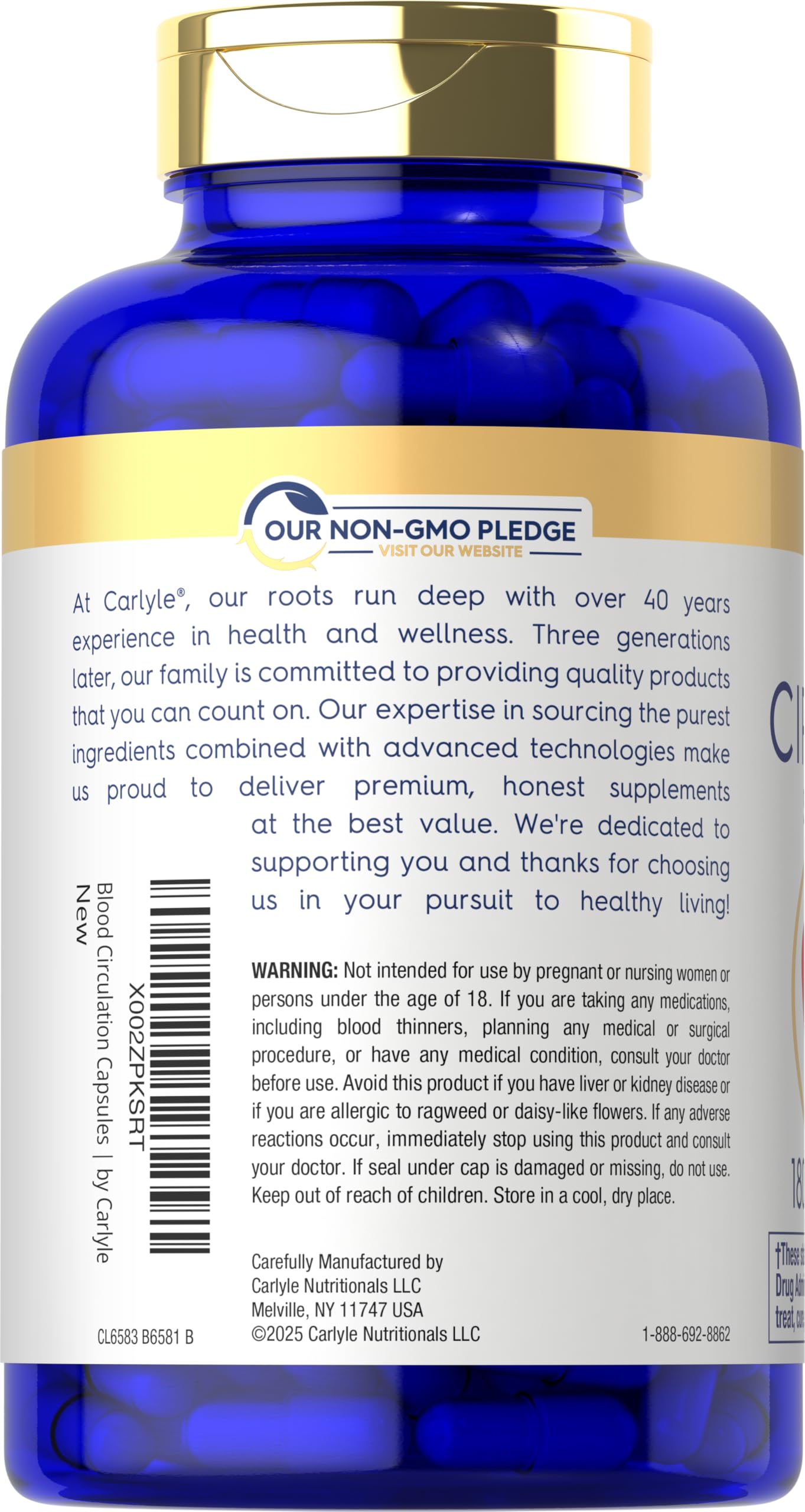 Carlyle Blood Circulation Supplement | 180 Capsules | Supports Healthy Circulation | Non-GMO, Gluten Free Carlyle Au supplements