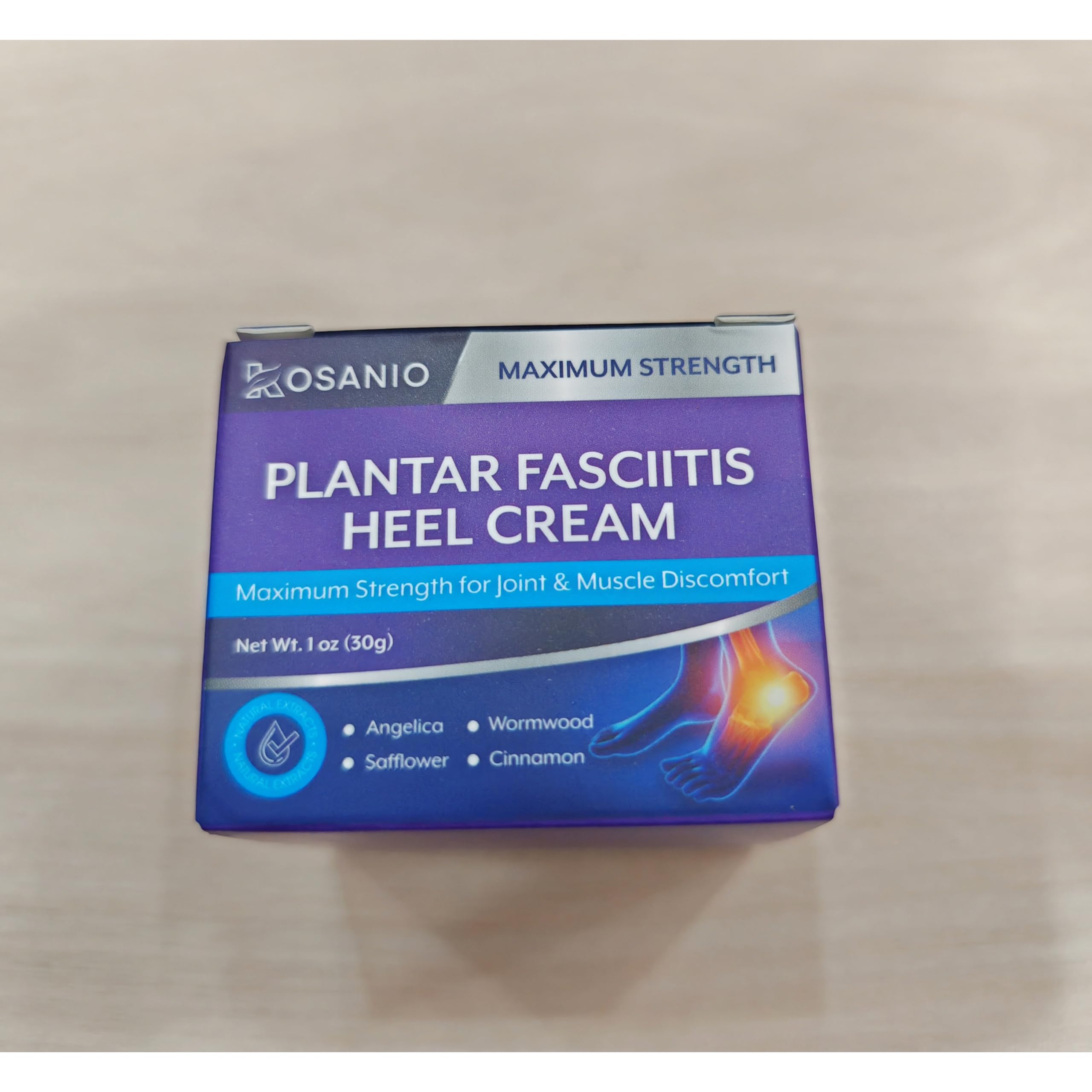 KOSANIO Plantar Fasciitis Relief Cream - Heel Discomfort Relief for Plantar Fasciitis, Foot, Knee, Hands, Legs - Natural Herbal Concentrate Formula - (30g / 1 oz (Pack of 1)) KOSANIO Au supplements