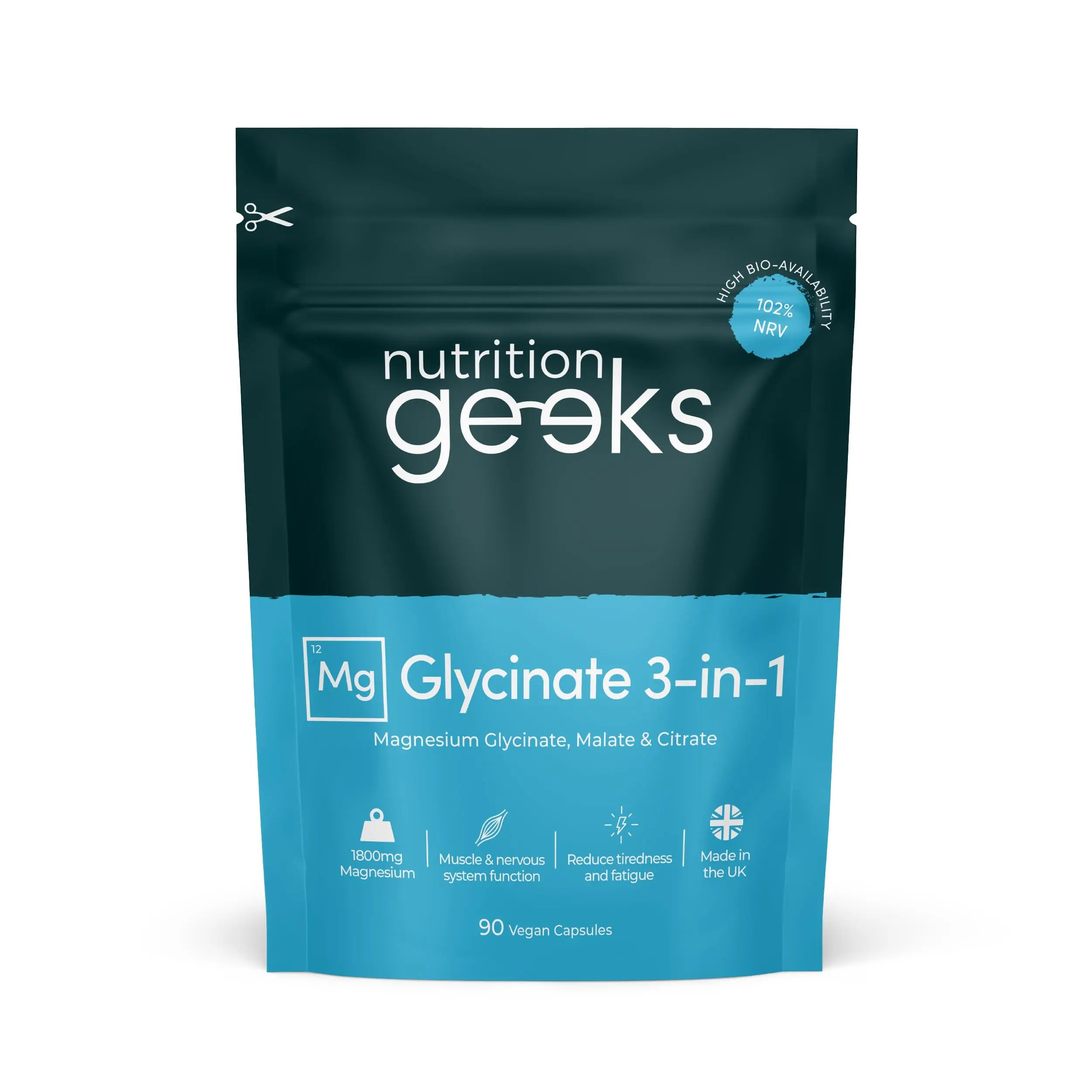 Magnesium Glycinate 3-in-1 Complex - 1800mg Supplements as Bisglycinate, Citrate Nutrition Geeks Au supplements