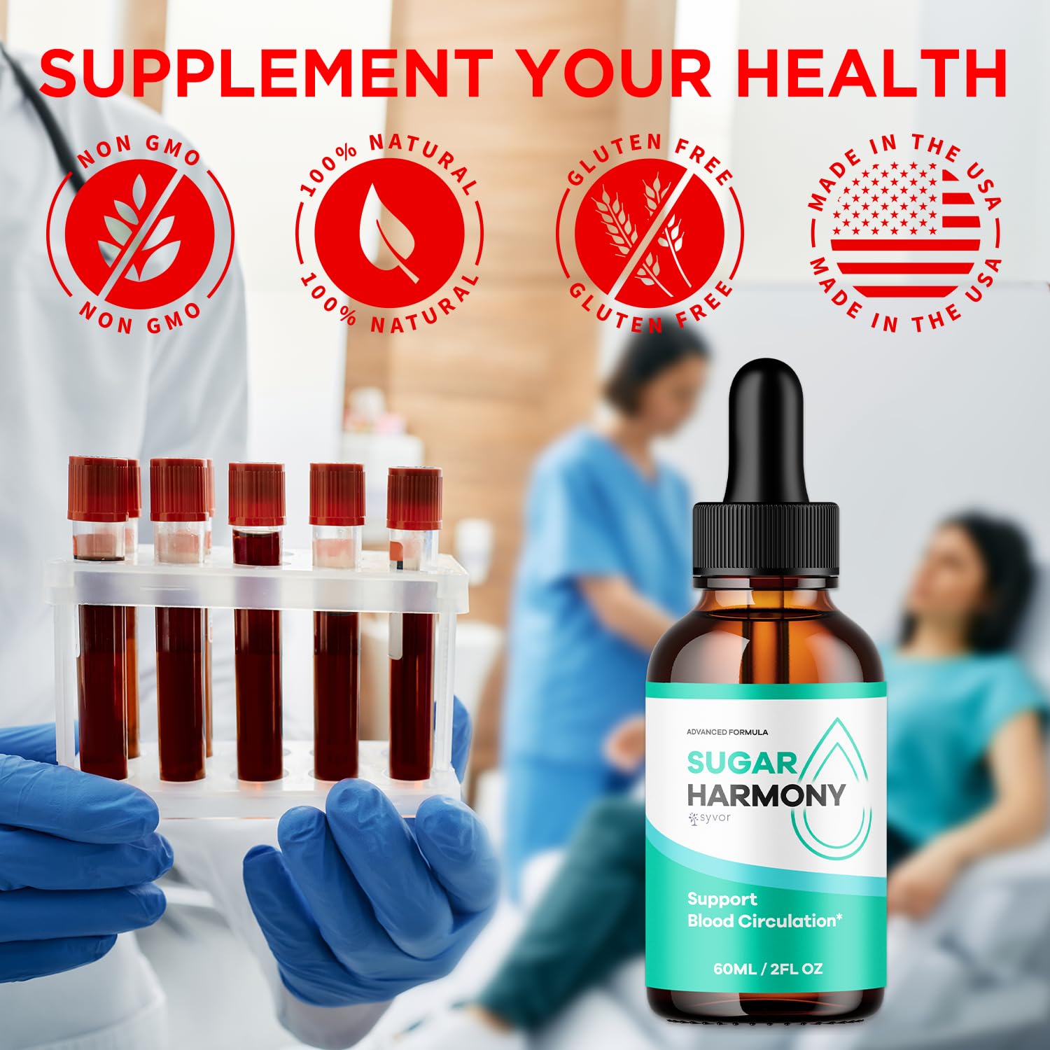 (2 Pack) Sugar Harmony Drops, Official SugarHarmony Liquid Drops with All Natural Ingredients, Advanced Formula Support Supplement with Maximum Strength Premium Vitamins for Women & Men (60 Servings) Syvor Au supplements