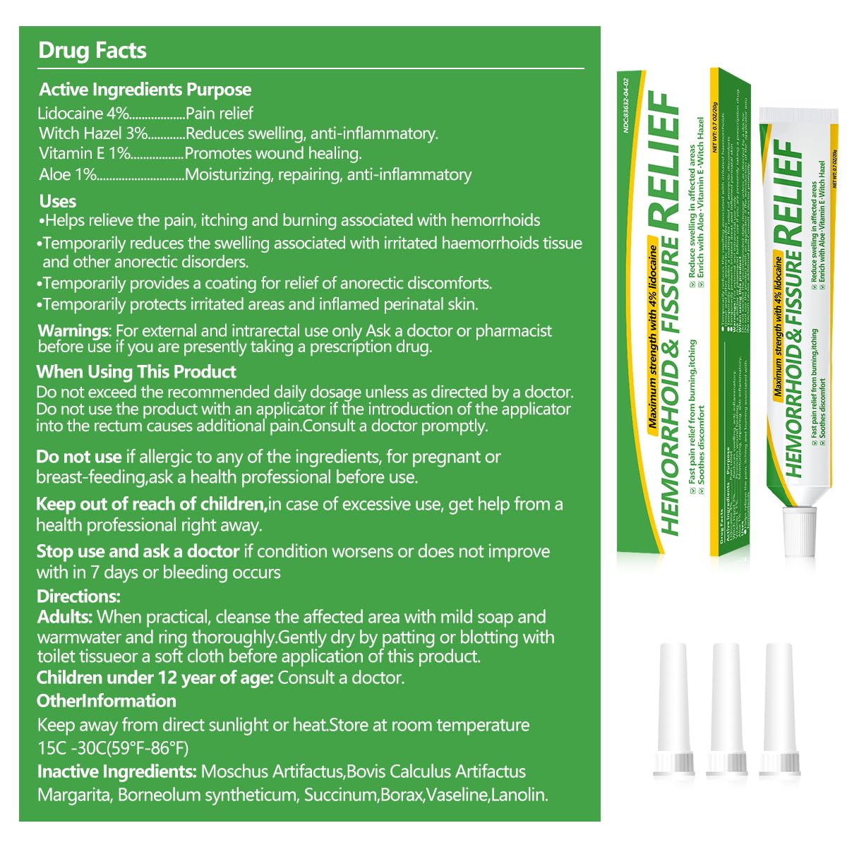 Dr.Goddyik Maximum Strength Hemorrhoid & Fissure Relief Cream Ointment with Aloe & Vitamin E - Fast Acting, Long Lasting Soothe for Itching, Burning & Fissures Dr.Goddyik Au supplements