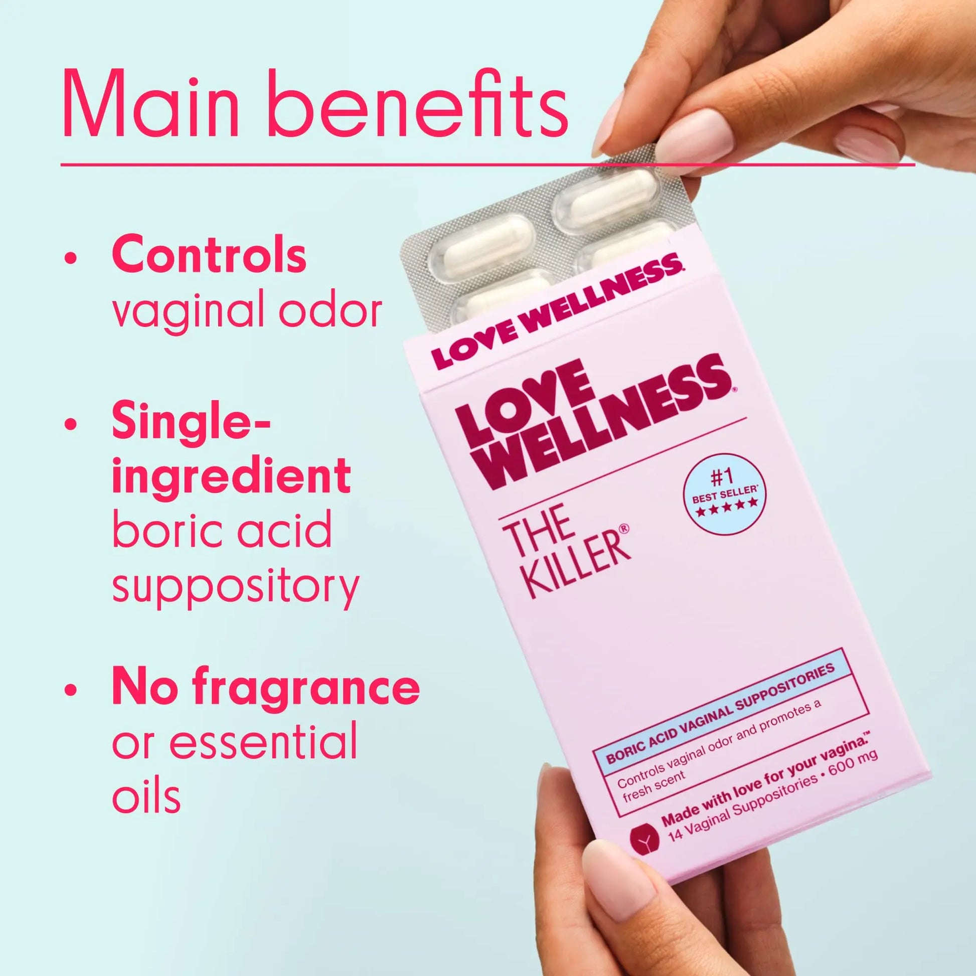 Love Wellness The Killer & Flora Power | Vaginal Suppository Duo with Boric Acid, Probiotics & Vitamin C | Supports pH Balance, Odor Control & Feminine Health | Fragrance-Free, Non-GMO & Paraben Free Love Wellness Au supplements