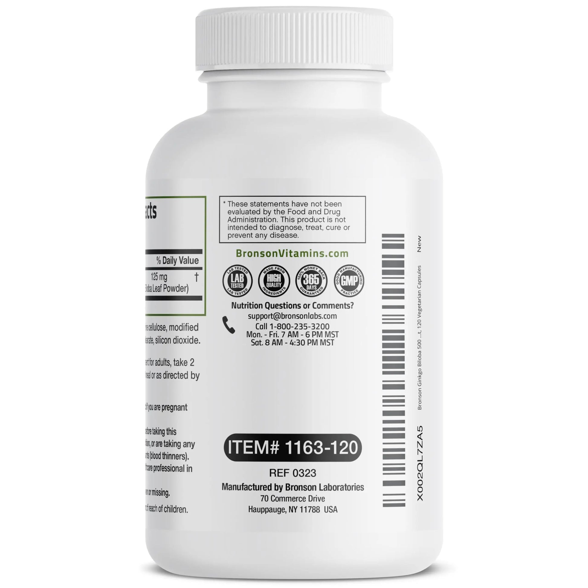 Bronson Ginkgo Biloba Extra Strength 125mg (4:1 Extract) Equivalent to 500mg Bronson Au supplements