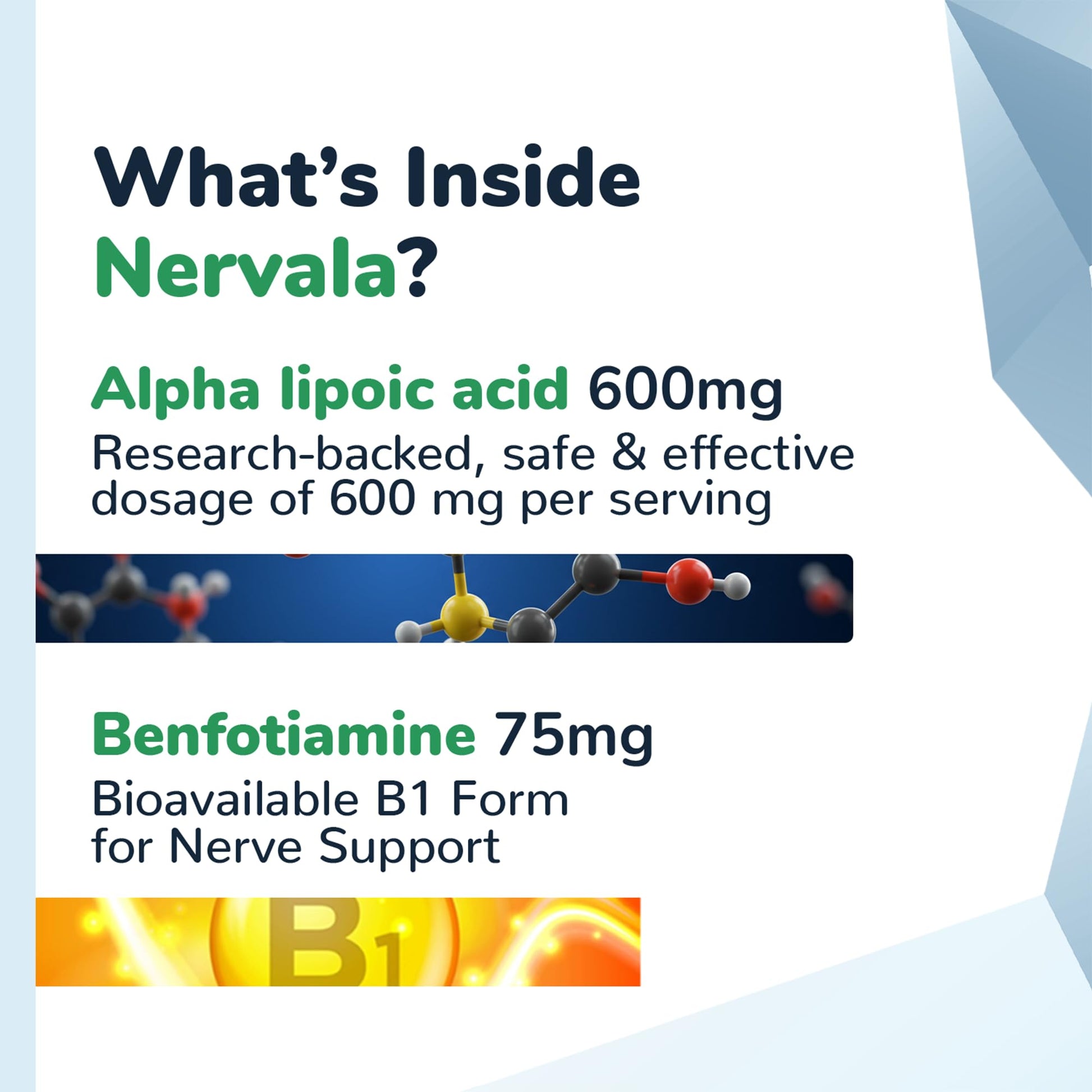 Nervala - Alpha Lipoic Acid 600mg - ALA Supplement Antioxidant for Nerve, Energy & Circulation Support- Extra Strength with Benfotiamine - Made in USA, Lab Tested - 30 Capsules, 1 Month Supply Barton Nutrition Au supplements