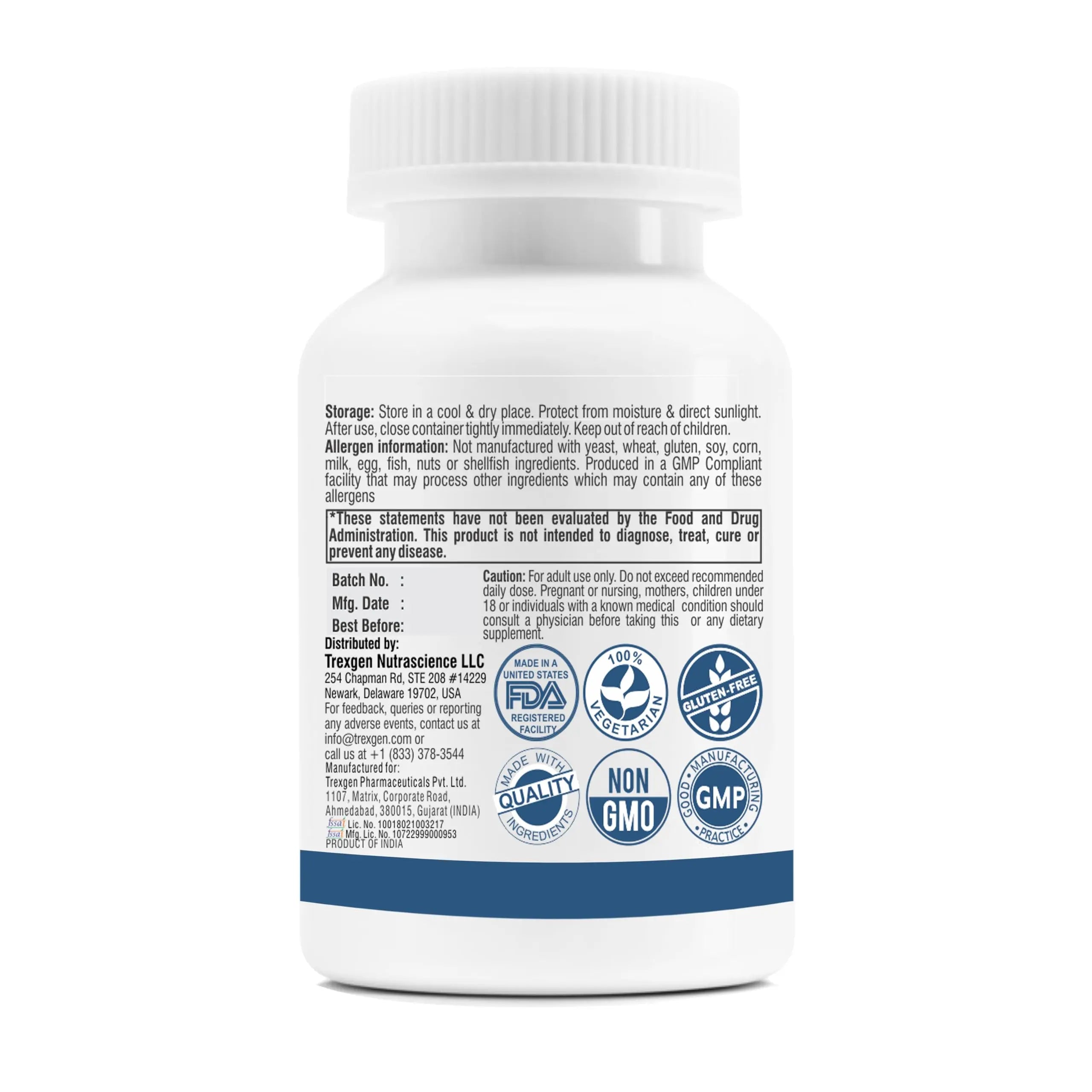 Trexgenics SYNERGISTIC & ADVANCED PCOS Support Myo-Inositol 1000 mg, D-Chiro Trexgenics Au supplements