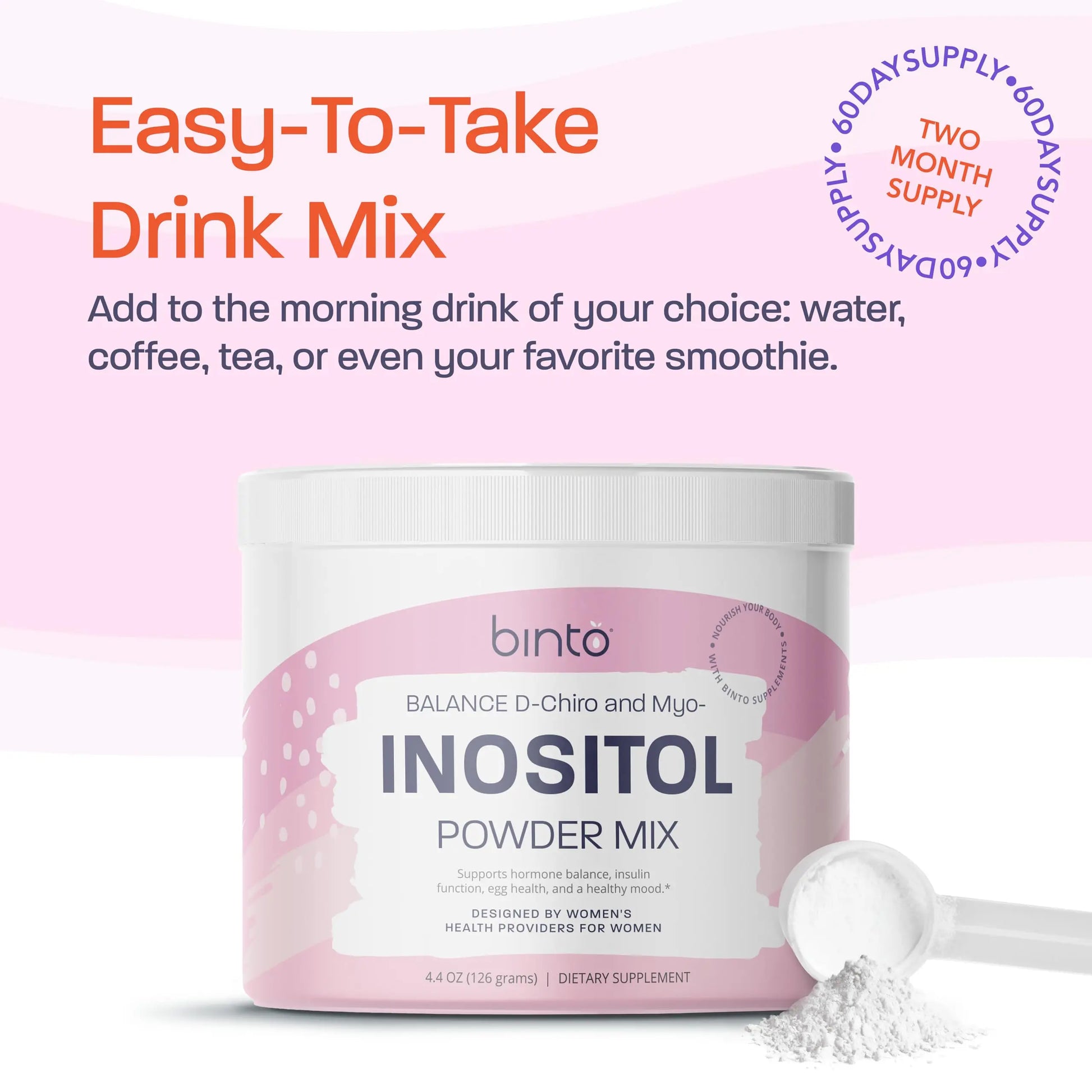 Binto Inositol Powder Mix | 60-Day Supply | 40:1 Ratio of Myo and D-Chiro Inositol Binto Au supplements