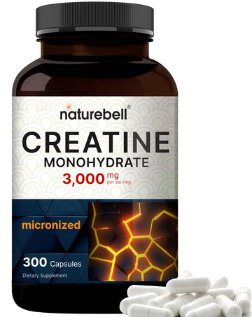 Creatine Monohydrate 3,000mg Per Serving, 300 Capsules – Micronized – Unflavored NatureBell Au supplements