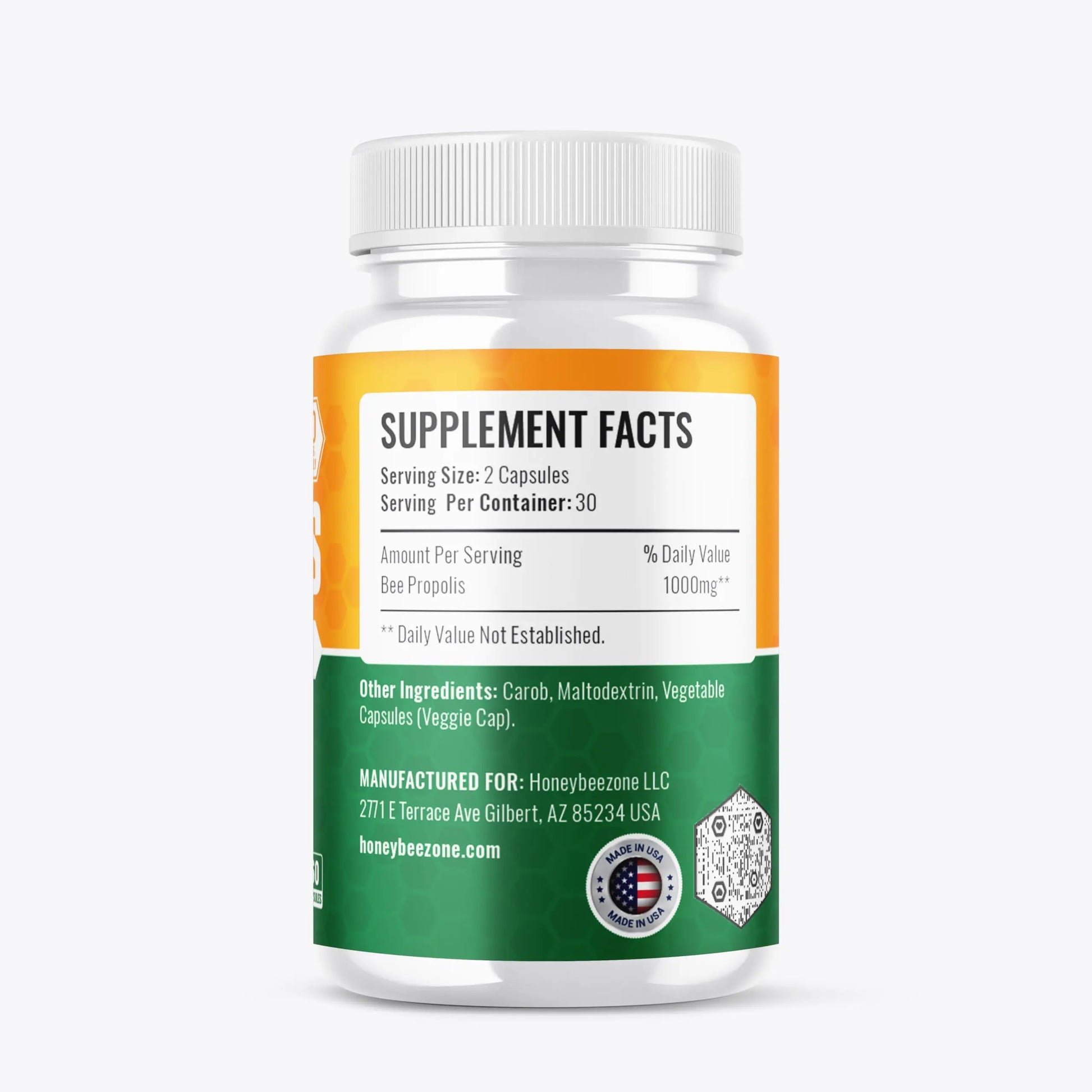 HONEYBEEZONE-Bee Propolis Capsules – 100% Natural Energy and Immune Support Supplement | Non-GMO, Gluten-Free, 60 Easy-to-Swallow Veggie Capsules HONEYBEEZONE Au supplements