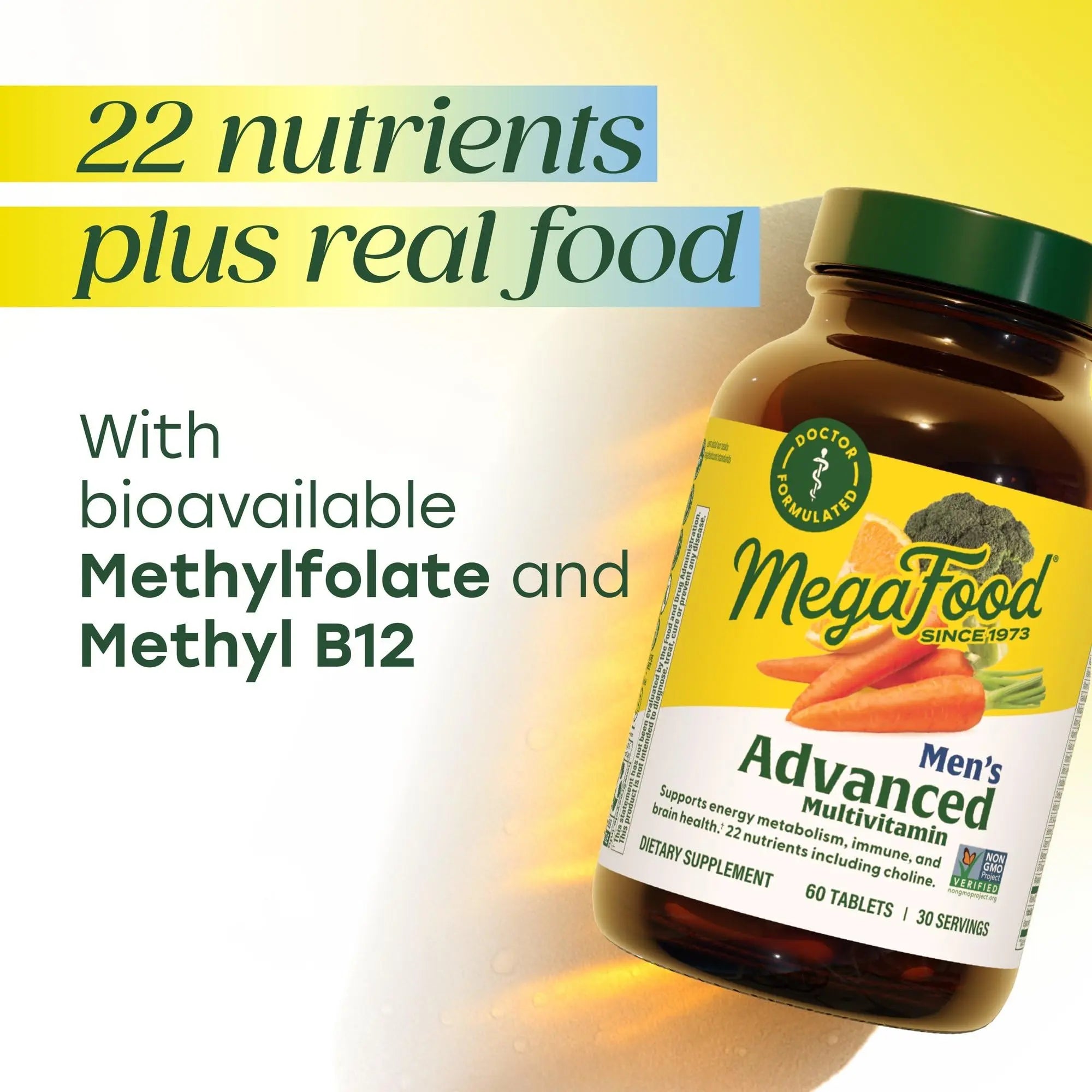 MegaFood Men's Advanced Multivitamin for Men - Doctor -Formulated - Choline, Vitamin B12, Vitamin D, Vitamin C & Zinc - Brain Health & Immune Support MegaFood Au supplements