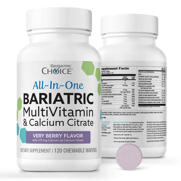 Bariatric Choice All-in-One Chewable Bariatric MultiVitamin with Iron & Calcium Citrate, Very Berry (120ct) Bariatric Choice Au supplements