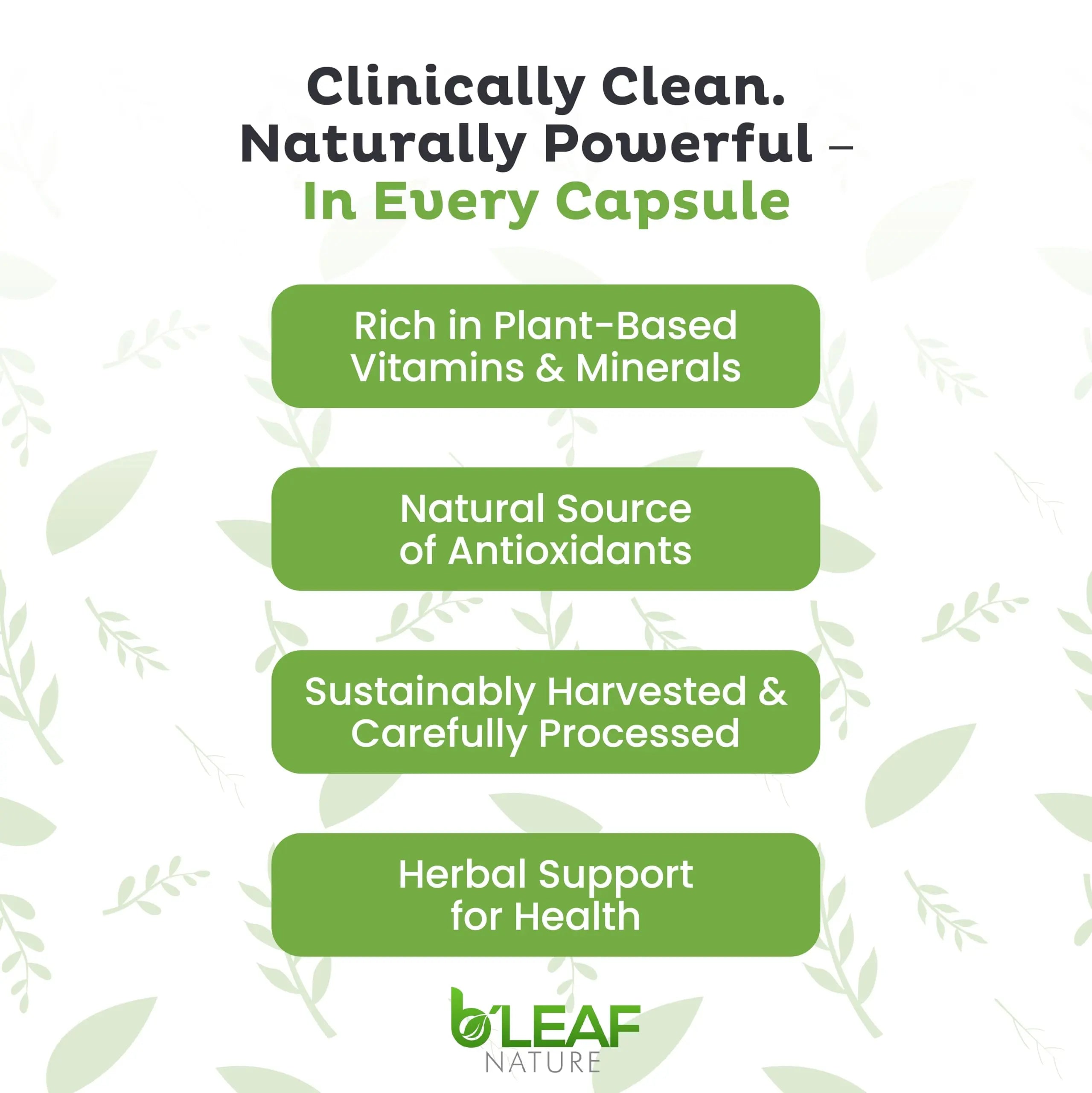 B'LEAF NATURE Moringa and Quercetin Bundle - Non-GMO, Vegan, High Absorption Capsules - 1000mg Quercetin Phytosome Blend + 1000mg Moringa - Natural Energy, Wellness and Immune Support Supplements B'LEAF NATURE Au supplements