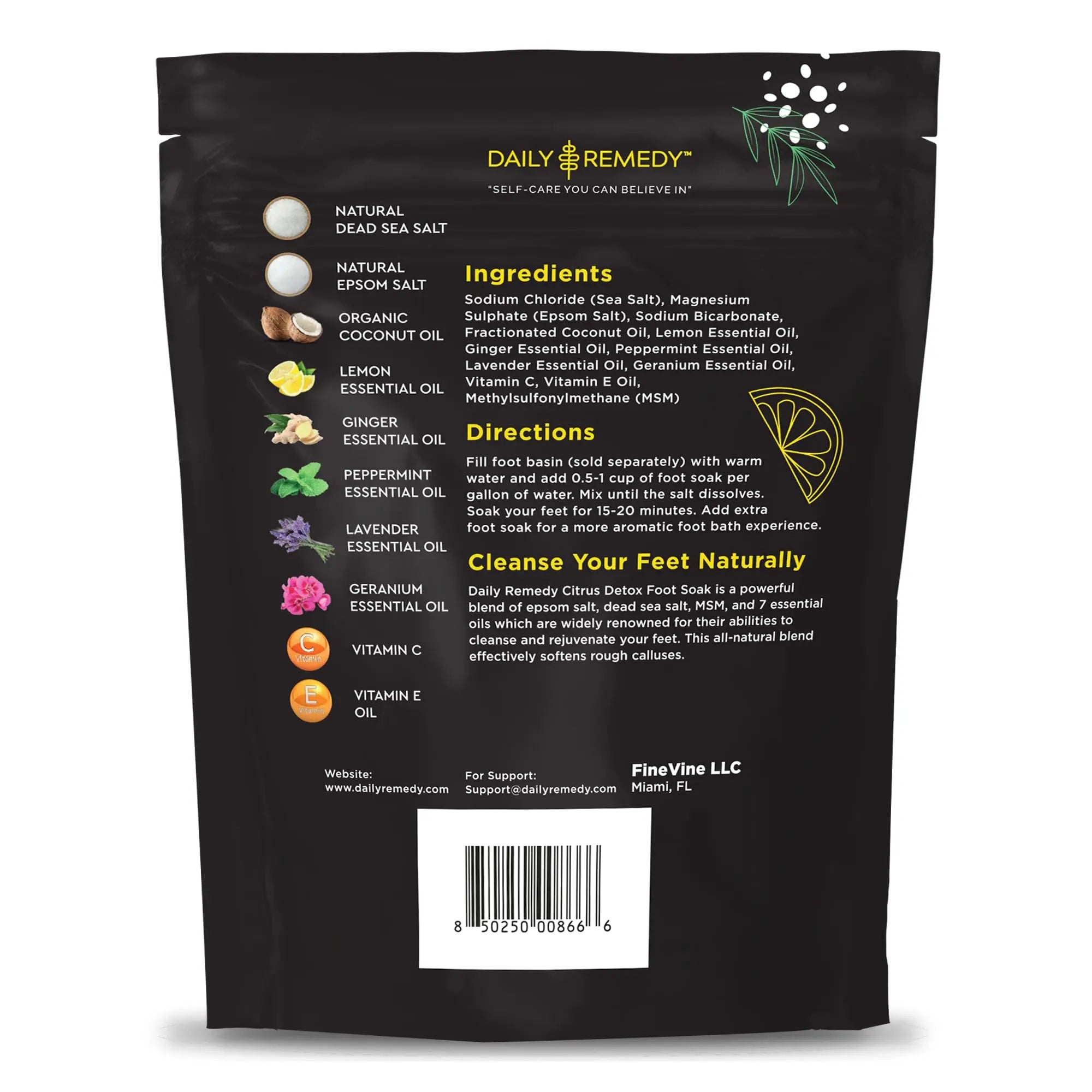 Citrus Detox Foot Soak with Epsom Salt - for Foot Callus, Immune Boost, Damaged Toenail DAILY REMEDY Au supplements