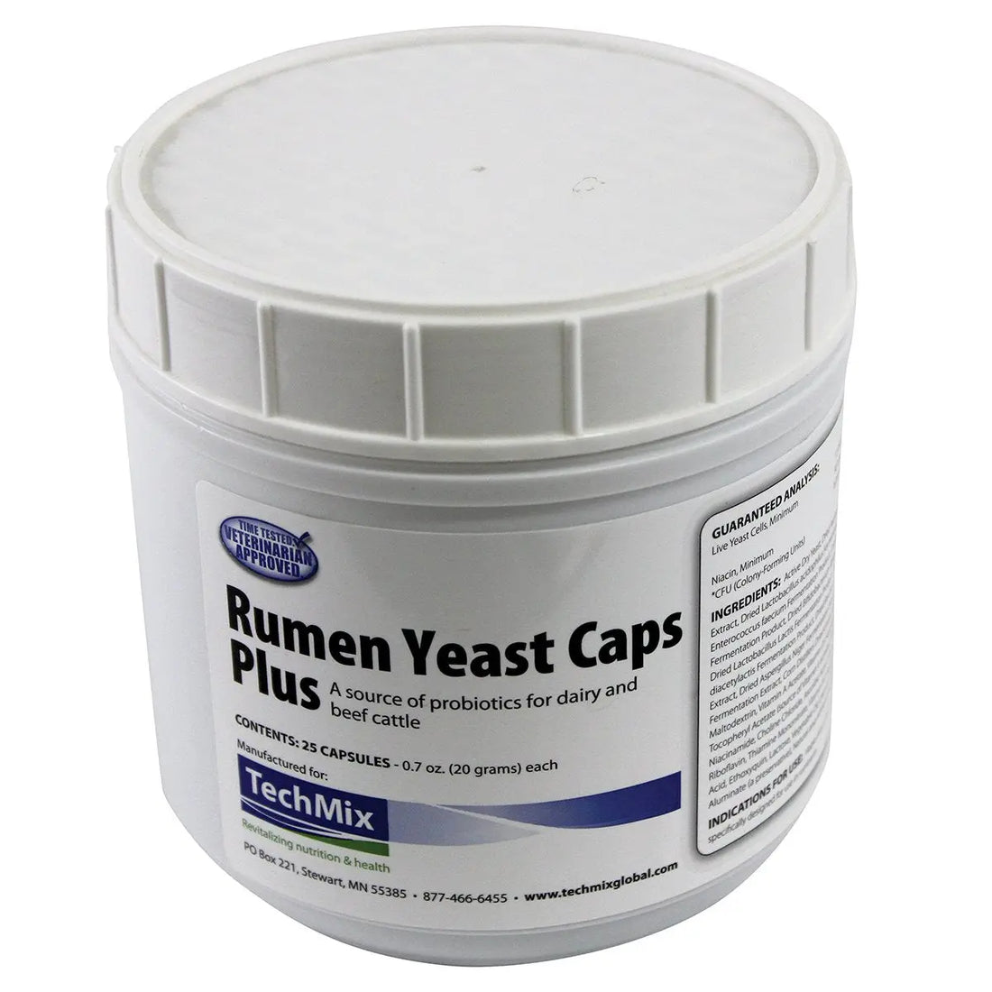 Rumen Yeast Caps, 25 Tablets TECH - MIX INC. Au supplements