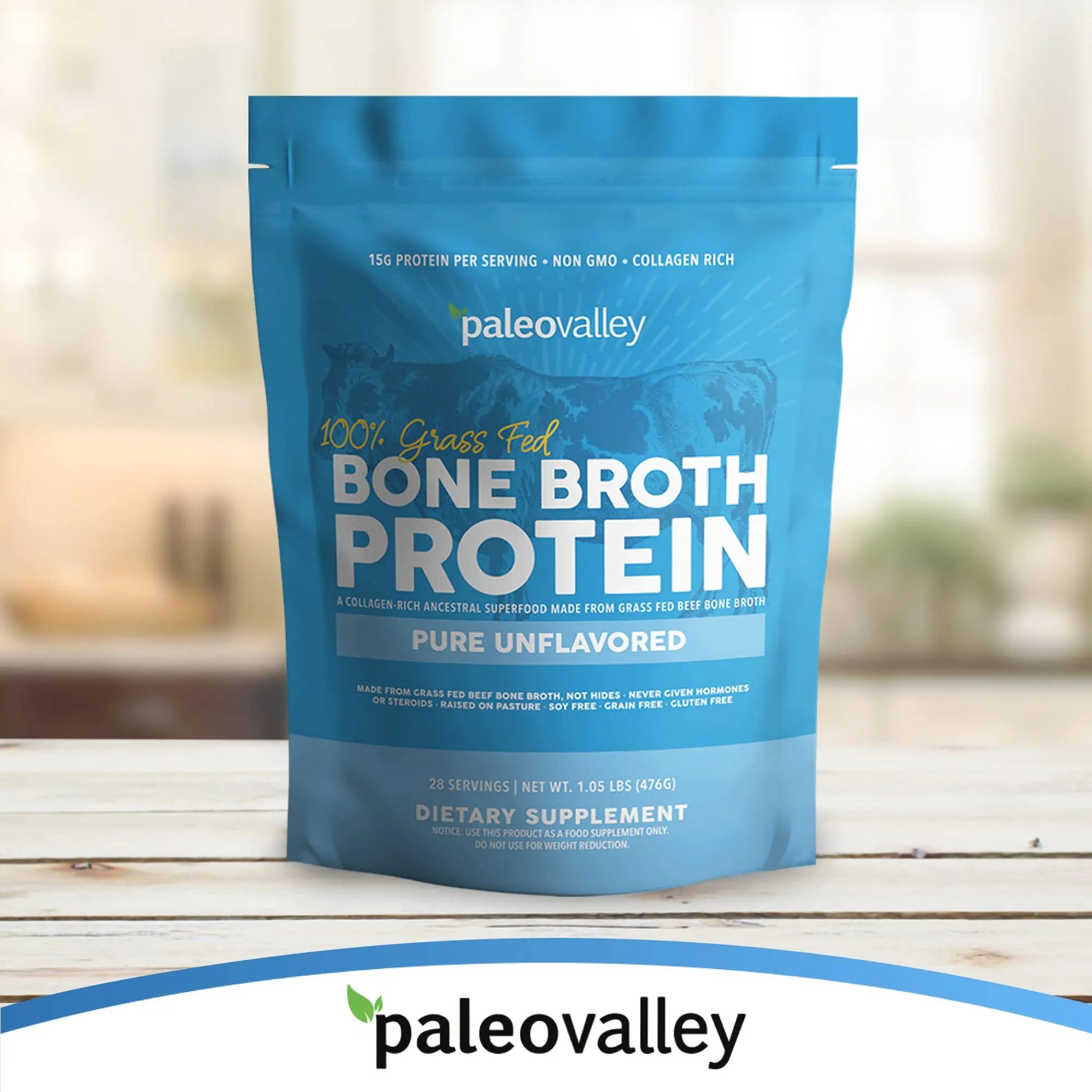 Paleovalley 100% Grass Fed Beef Bone Broth Protein Powder - Rich in Collagen Peptides Paleovalley Au supplements