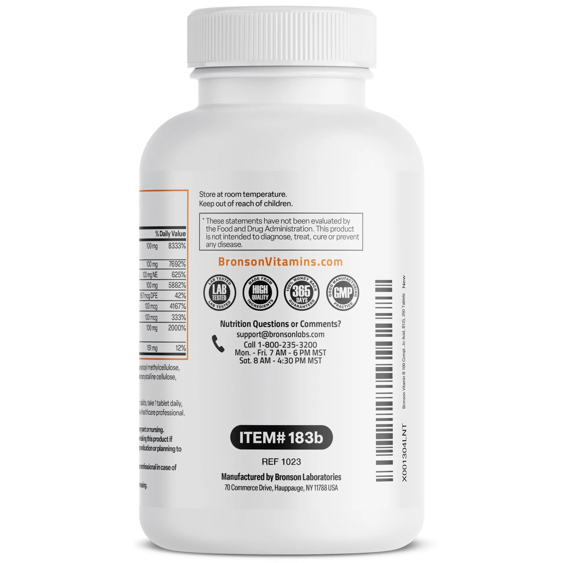 Bronson Super B 100 Vitamin B Complex Sustained Release Contains All B Vitamins Bronson Au supplements