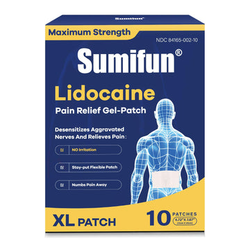 Sumifun 4% Lidocaine XL Pain Patches | Extra Large 4.72"x7.87" for Full Back & Thigh Coverage | Maximum Strength OTC Numbing | 8-Hour Medical Adhesion (X-Large, Count, 10) Sumifun Au supplements