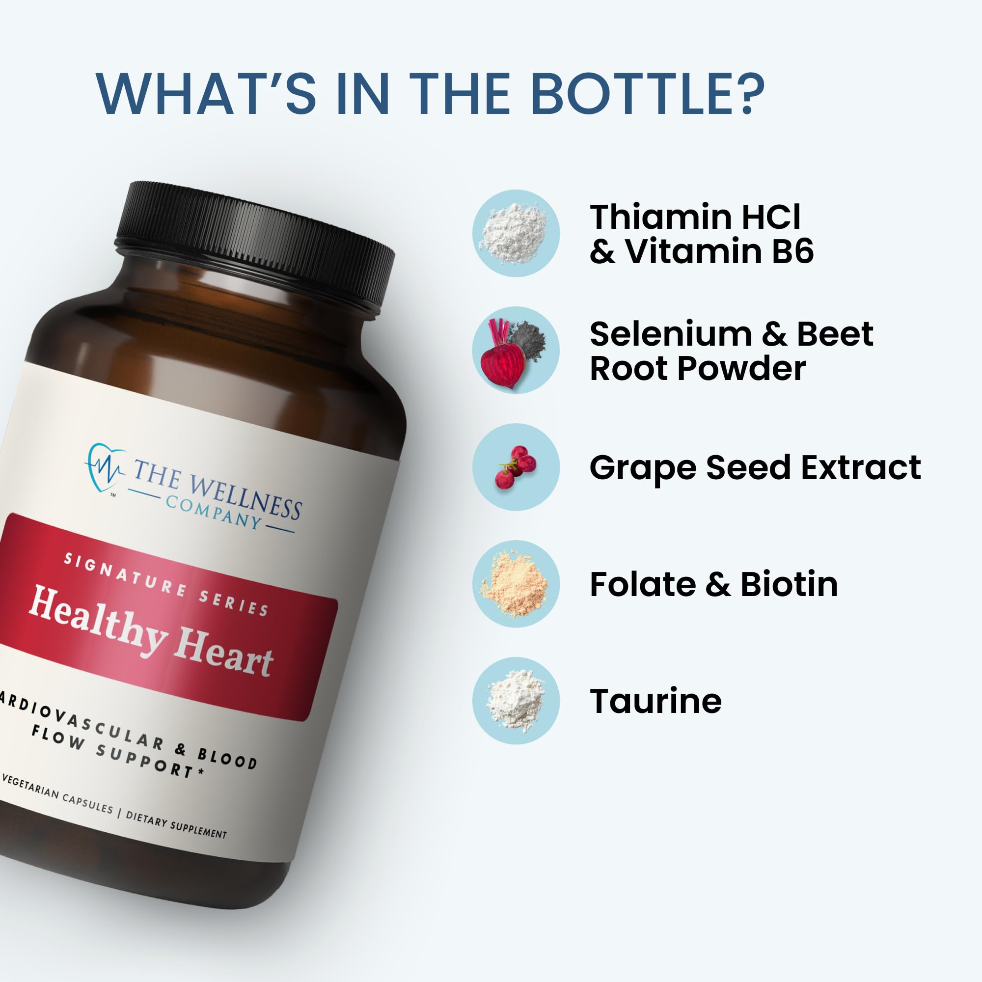The Wellness Company Healthy Heart - Cardiovascular Strength, Blood Flow, Nitric Oxide Production & Healthy Cholesterol Levels | 120ct (2 Month Supply) The Wellness Company Au supplements