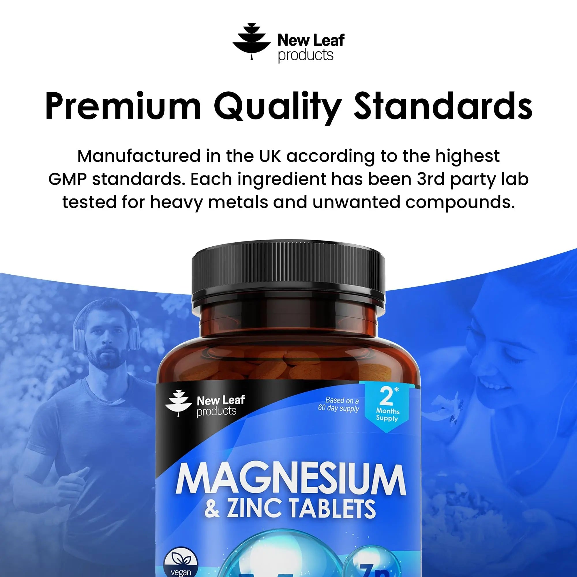 Magnesium Supplements 516mg With Zinc - 120 Magnesium Tablets Supports Muscle NEW LEAF PRODUCTS Au supplements