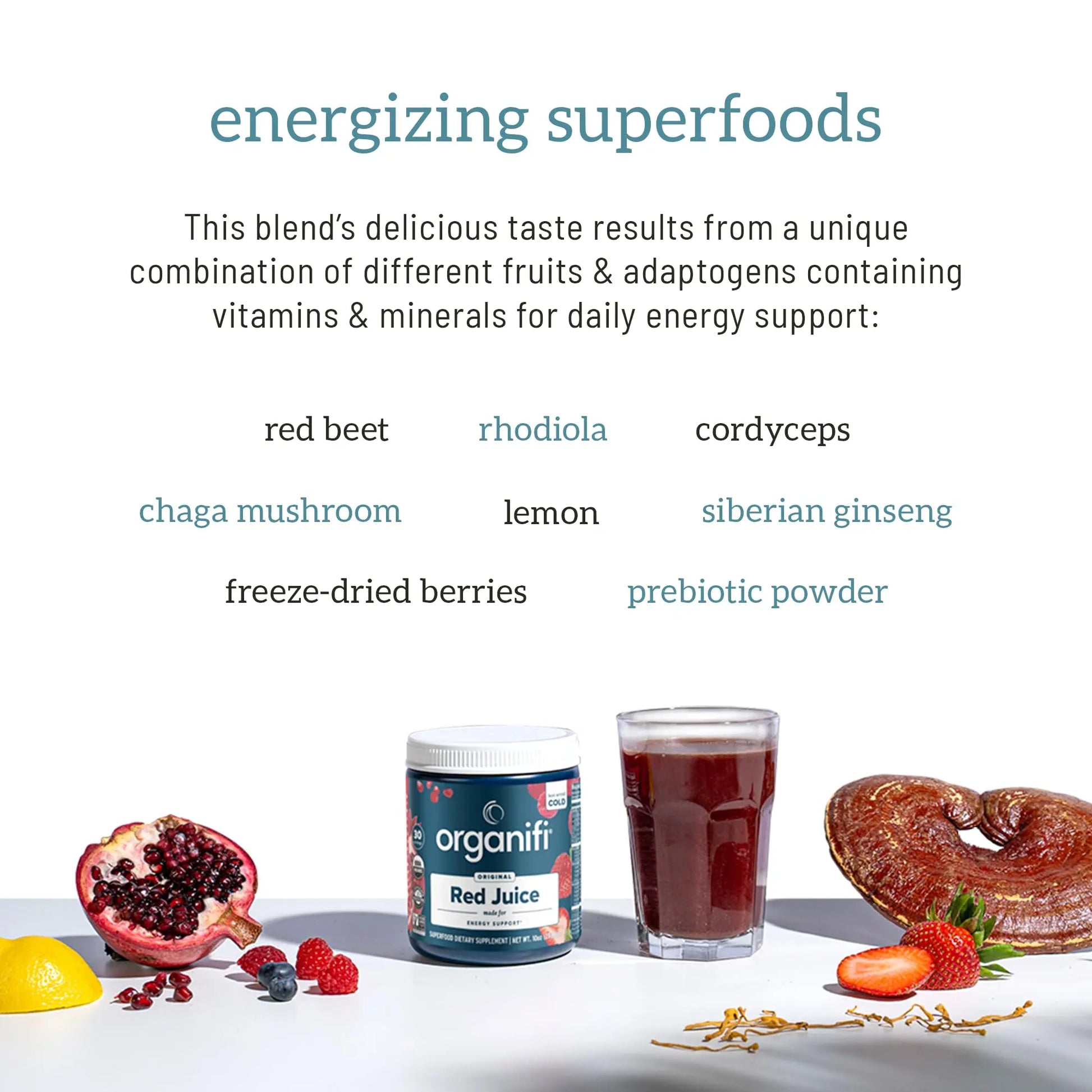 Organifi Red Juice - Vegan Energy Powder - Berry-Flavored Adaptogen Drink Organifi Au supplements