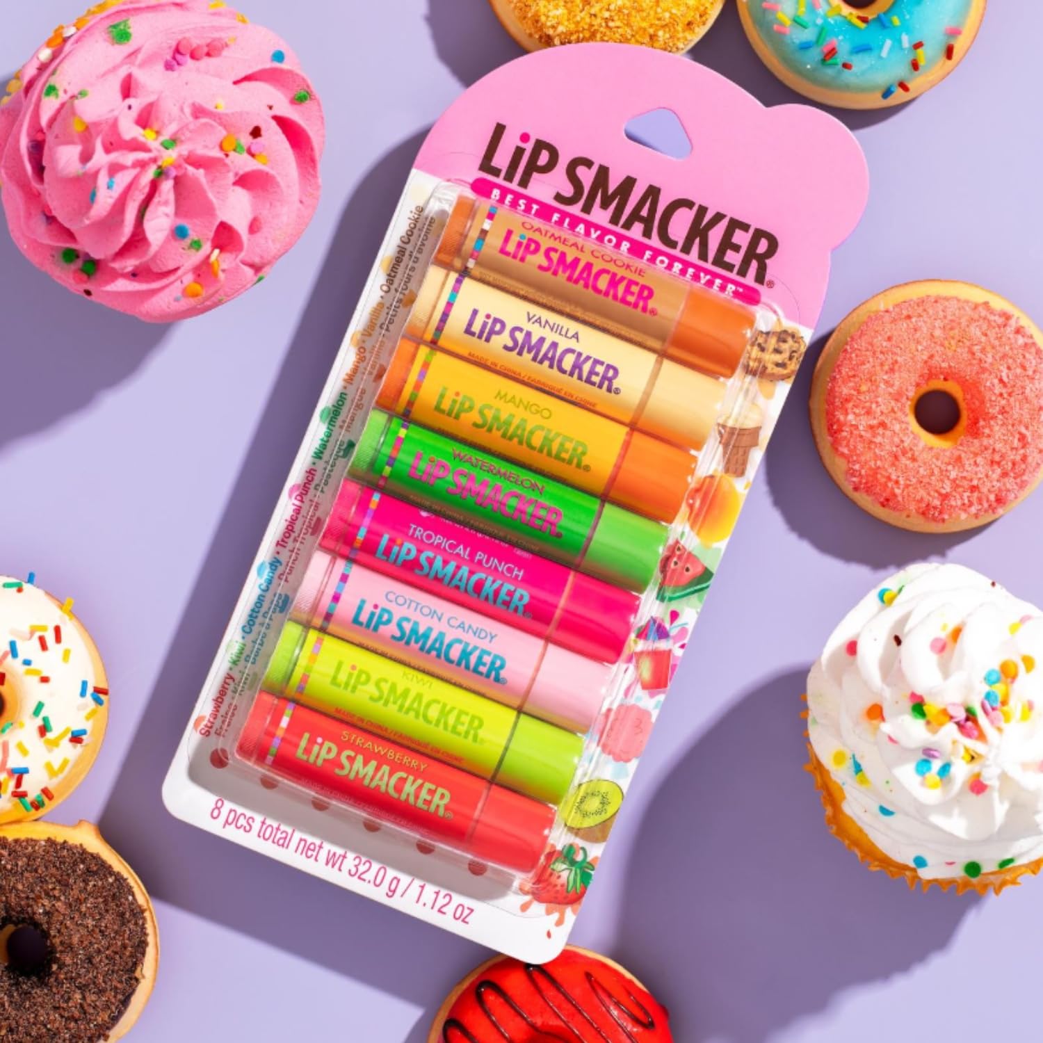 Lip Smacker Original & Best Holiday Flavored Lip Balm Party Pack, Oatmeal Cookie, Vanilla, Mango, Watermelon, Tropical Punch, Cotton Candy, Kiwi, Strawberry, Clear Lip Smacker Au supplements