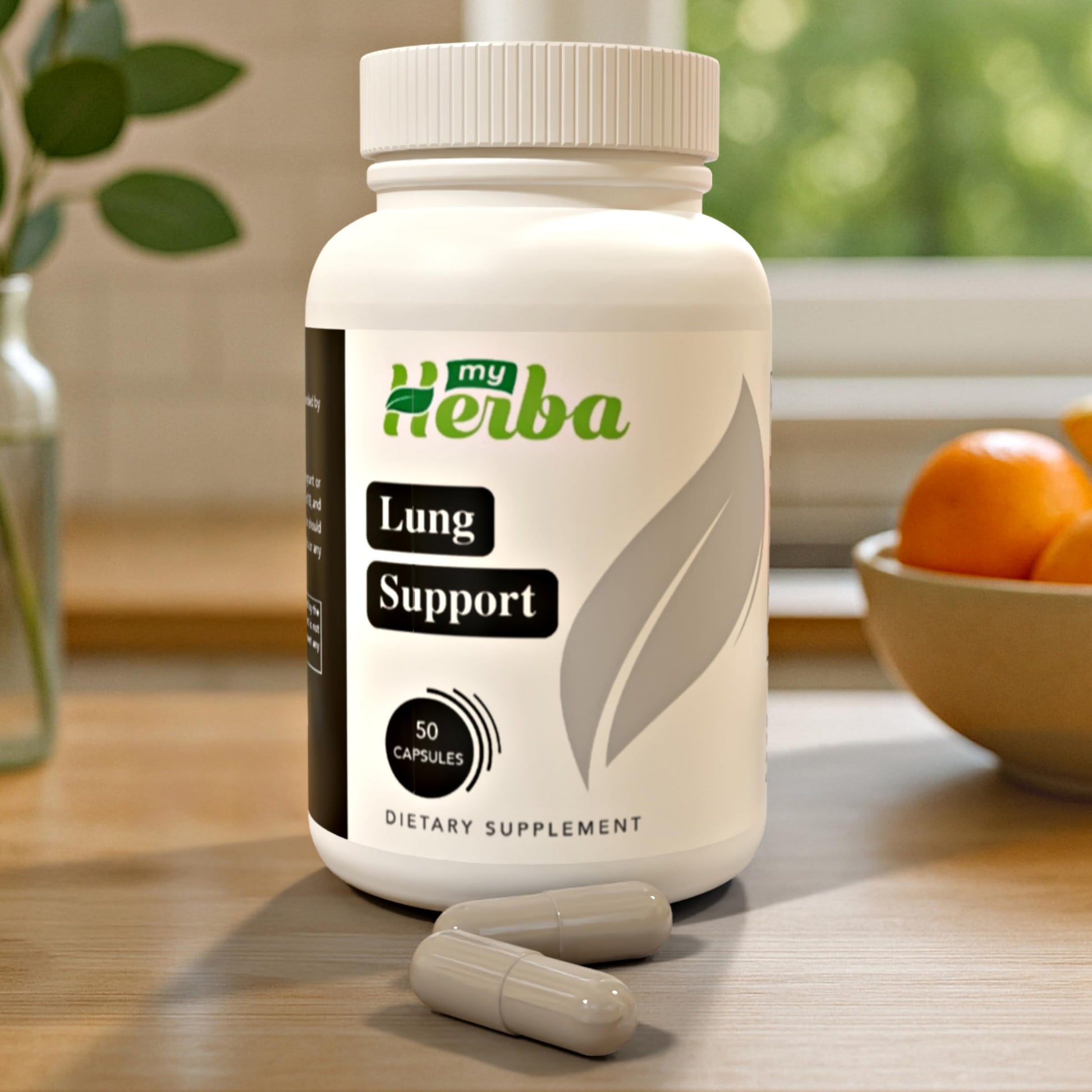 MyHerba Lung Support Supplement - Vegan Formula with Marshmallow Root, Chlorella, Ginkgo Biloba Leaf, Irish Sea Moss & PAU D’Arco - Deep Lung Cleanse, Detox and Immune Support for Adults, 50 Capsules MyHerba Au supplements