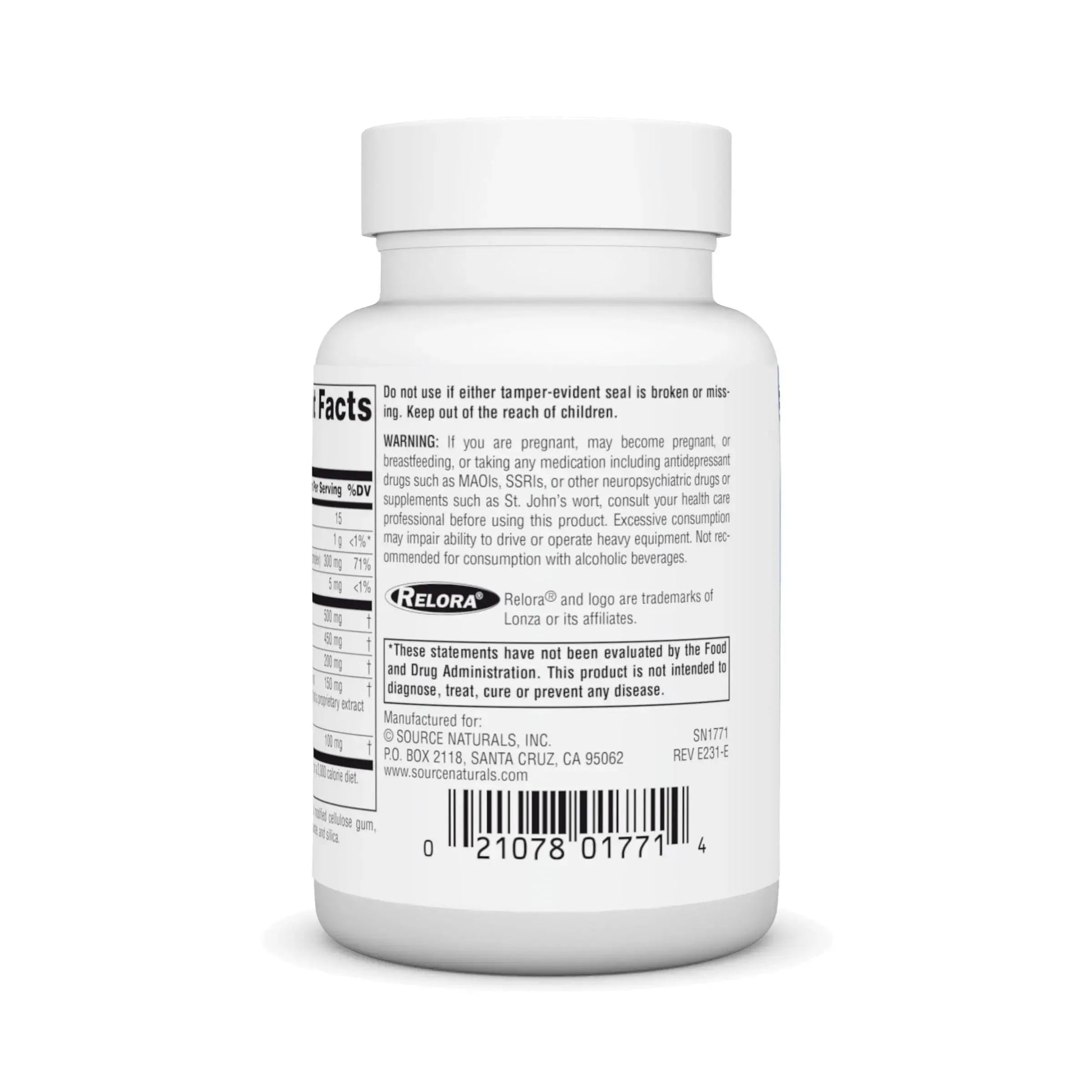 Source Naturals Serene Science Theanine Serene with Relora, Magnesium and GABA - 30 Tablets Source Naturals Au supplements