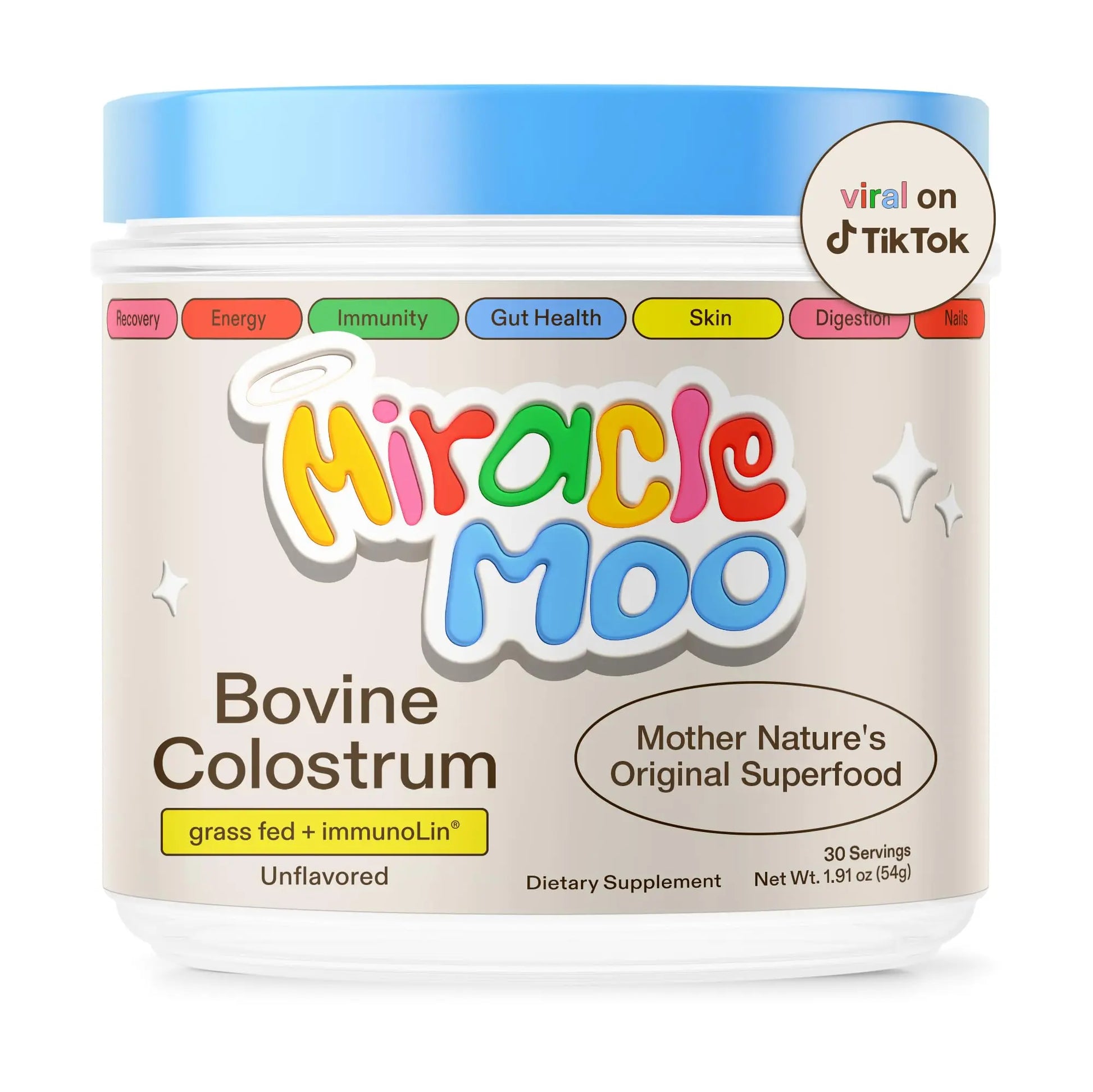 Colostrum Supplement for Gut Health, Hair Growth, Beauty and Immune Support Miracle Moo Au supplements