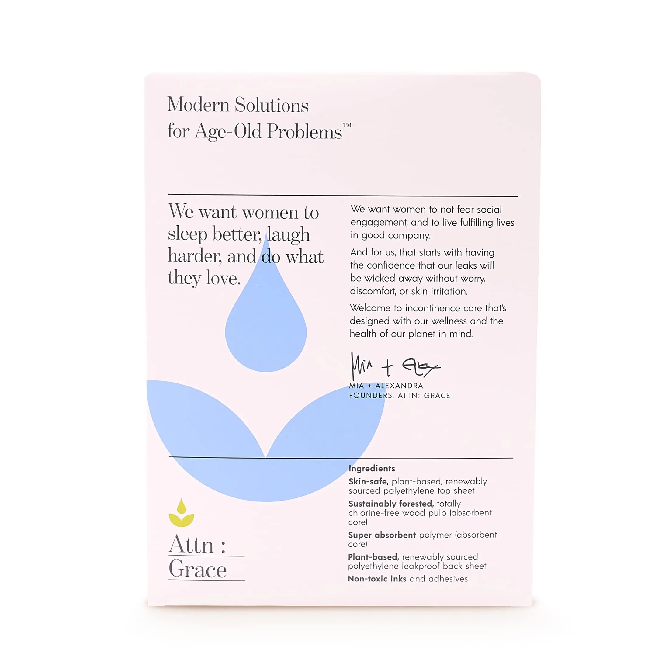 Attn: Grace Panty Liners for Women - 46 Liners – for Light Urinary Incontinence, Bladder Leakage ATTN : GRACE Au supplements