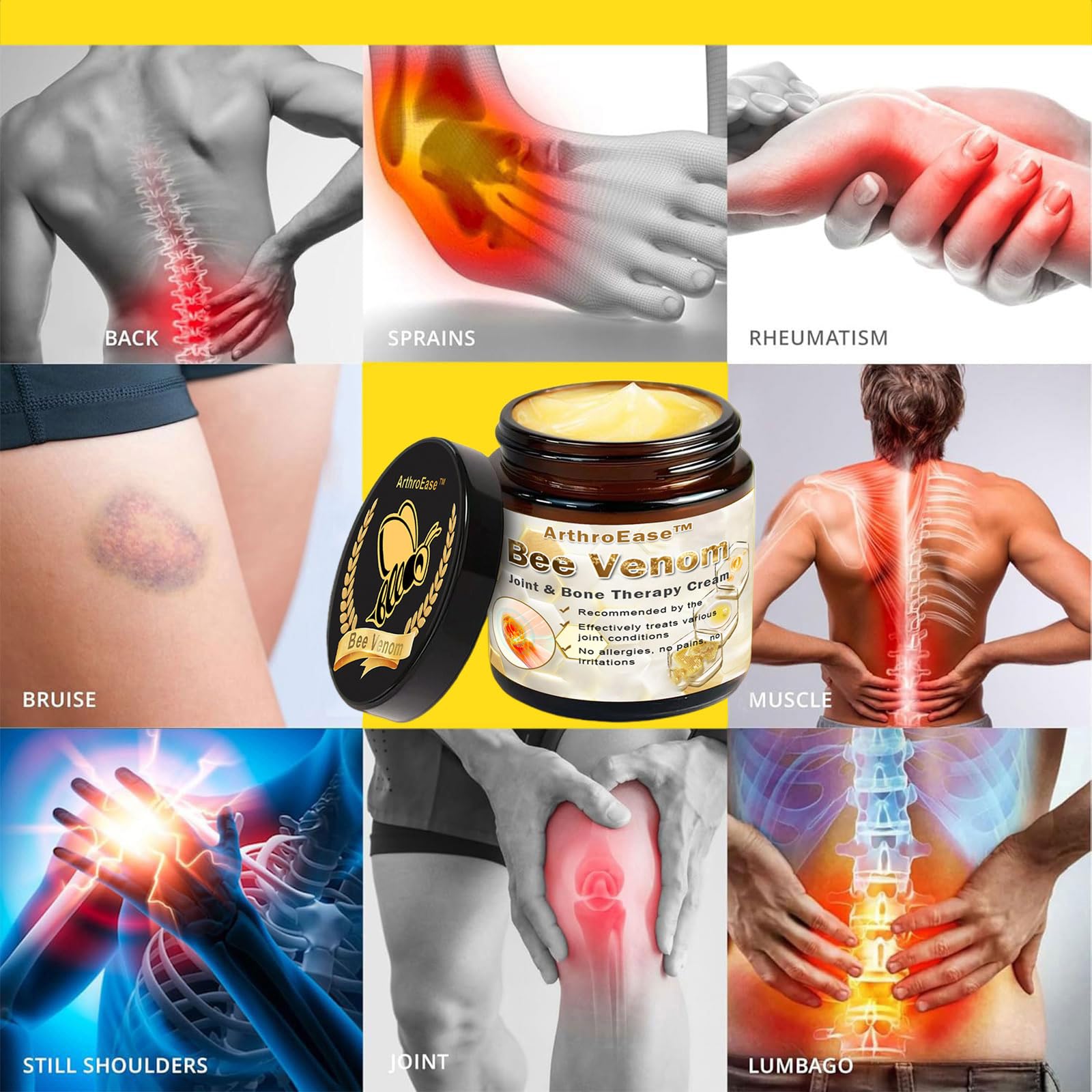ArthroEase Bee Venom Joint and Bone Cream,ArthroEase Bee Venom Cream,Bee Venom Joint Gel,Effectively Relieve Joint discomfort (2) ADFIRE Au supplements