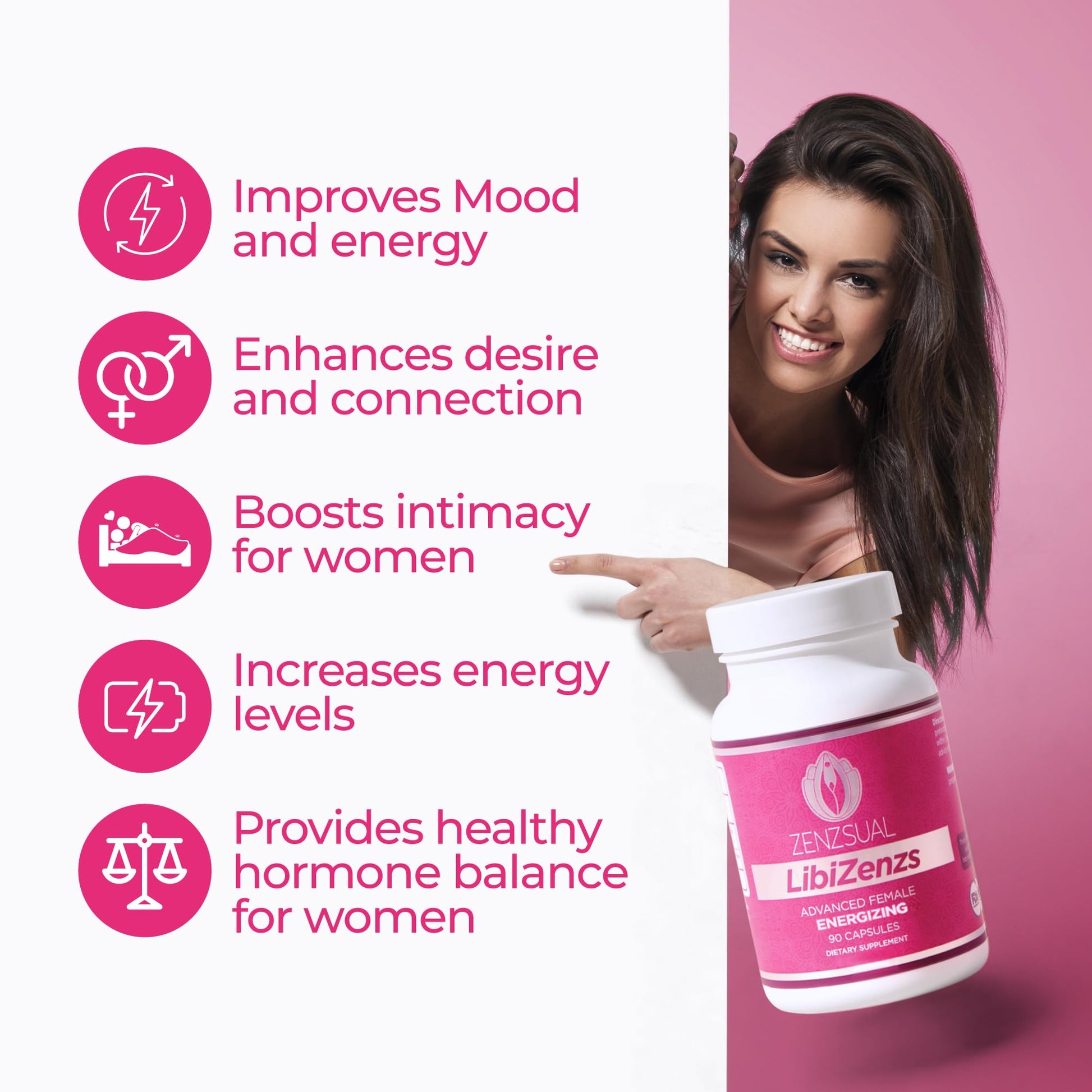 ZENZSUAL Libizenzs – Plant-Based Energy Support Supplement for Women – Caffeine-Free with Maca Root, Ashwagandha & Ginseng – Supports Daily Stamina, Focus & Well-Being – 90 Vegan Capsules ZENZSUAL Au supplements