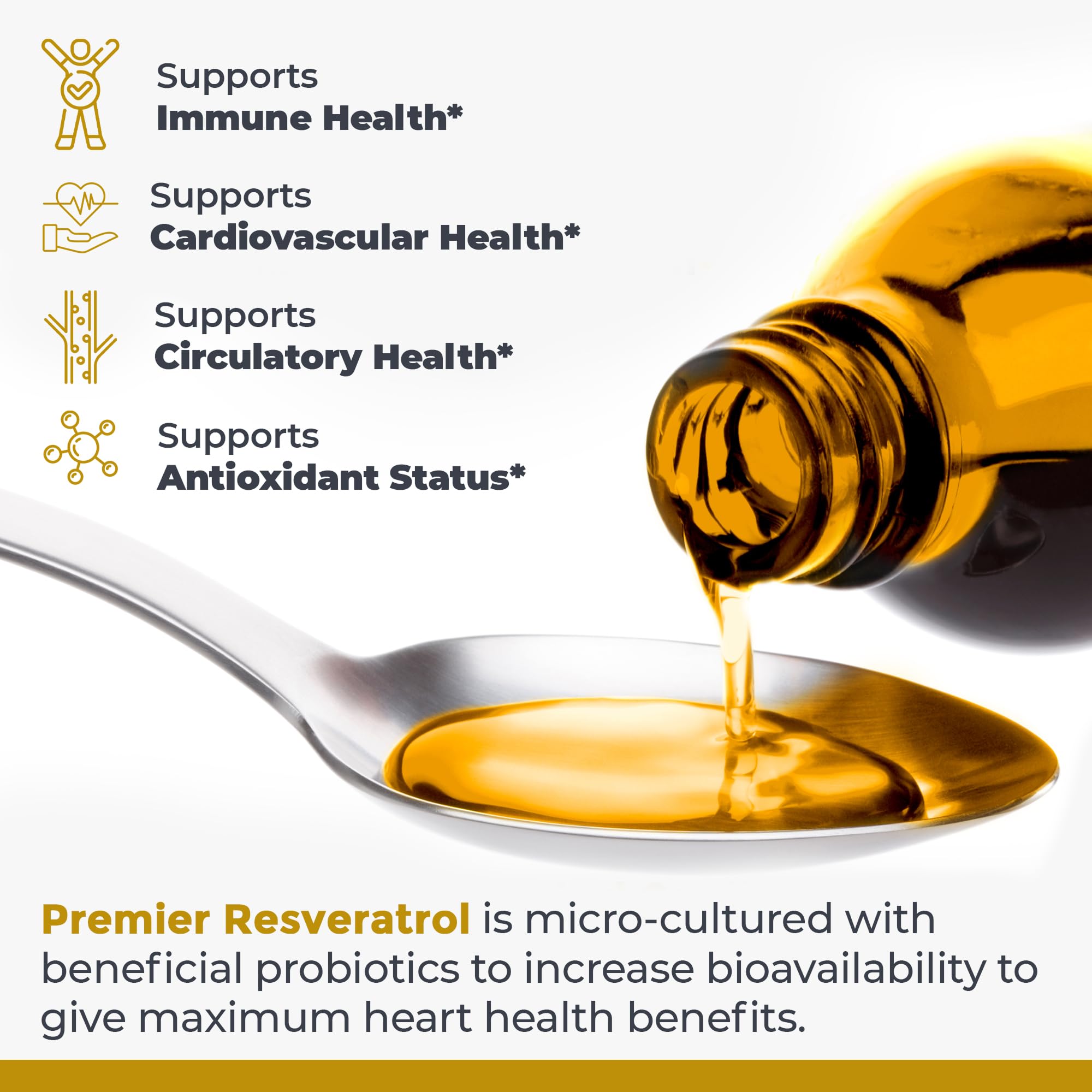 Premier Research Labs Resveratrol - Resveratrol Liquid Supplement, Trans Resveratrol, Antioxidant Support for Heart Health & Blood Flow, Aging Support, 180 mg Per Teaspoon - 8 Fl Oz Premier Research Labs Au supplements