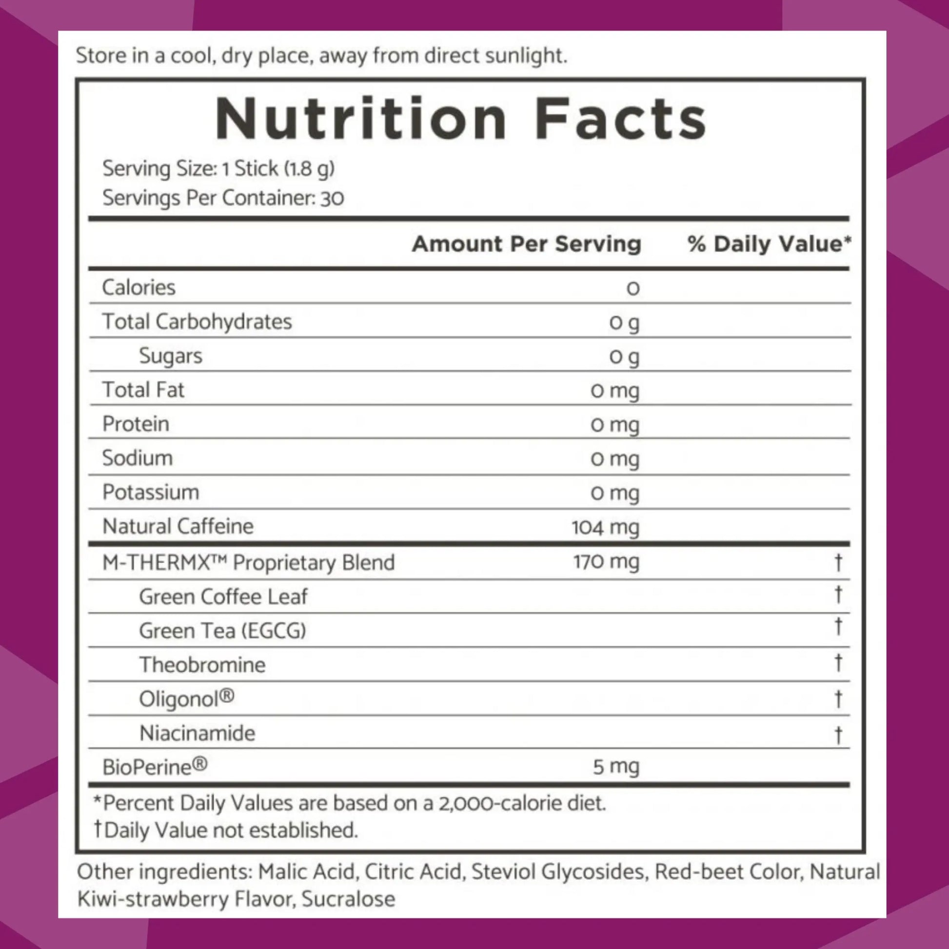 TRIM Stik, Appetite Control, Delicious Kiwi Strawberry beverage, low-calorie, 30 ct Youngevity Au supplements