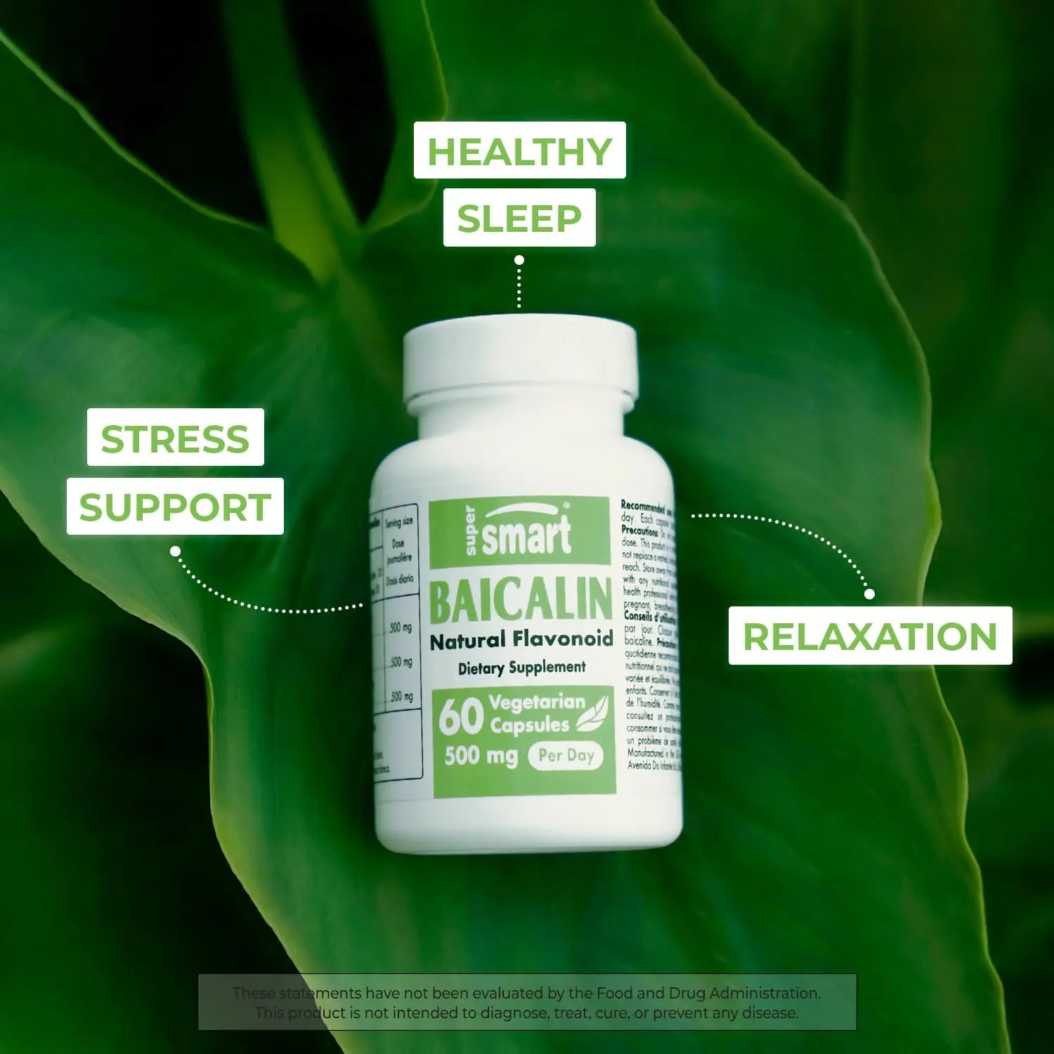 Supersmart - 90% Baicalin 500mg per Day (Scutellaria Baicalensis) - Chinese Skullcap Supersmart Au supplements
