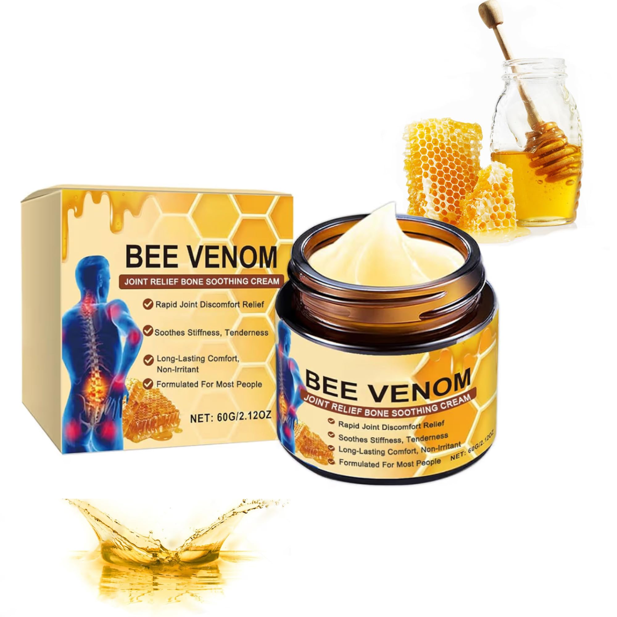3 Diamonds Bee Venom Cream, Natural Joint & Bone Soothing Ointment for Back, Knees, Hands, Neck & Feet – Fast Absorbing Bee Venom Cream – 60g/2.12oz 3 Diamonds Au supplements
