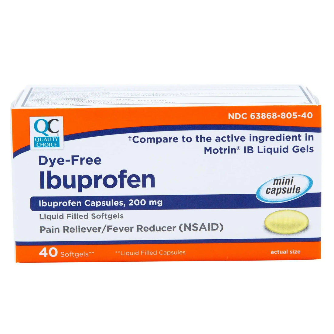 Quality Choice Ibuprofen 200 mg Liquid Gels 40 Count Easy to Swallow Pain Reliever and Fever Reducer for Headache Toothache Backache Menstrual Cramps Muscle Aches Minor and Pain Quality Choice Au supplements