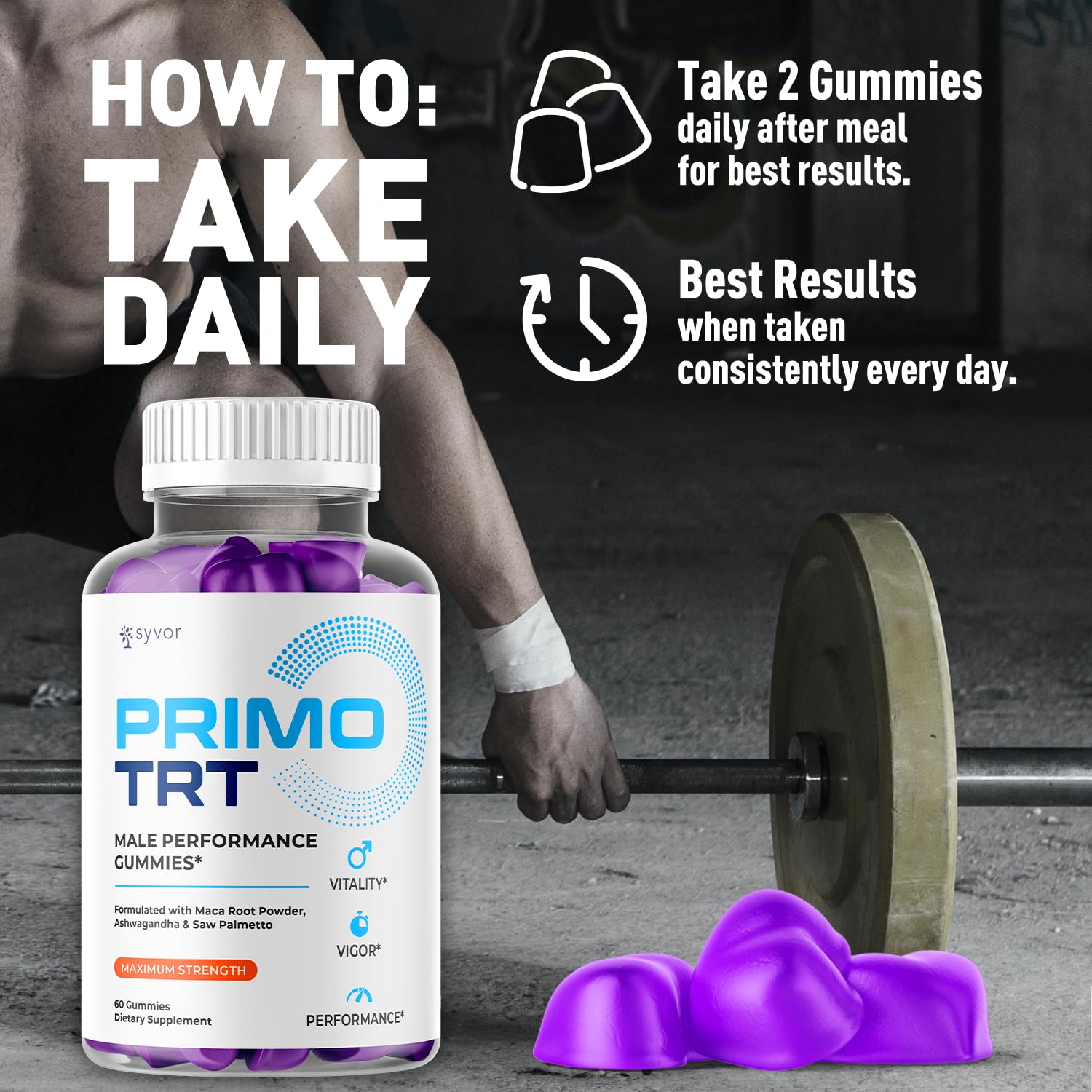 (2 Pack) Primo TRT Gummies for Men, Official Primo TRT Male Performance Gummys with Maximum Strength Ingredients, Advanced PrimoTRT Male Health Support Supplement with Premium Vitamins (120 Gummies) S.O Labs Au supplements