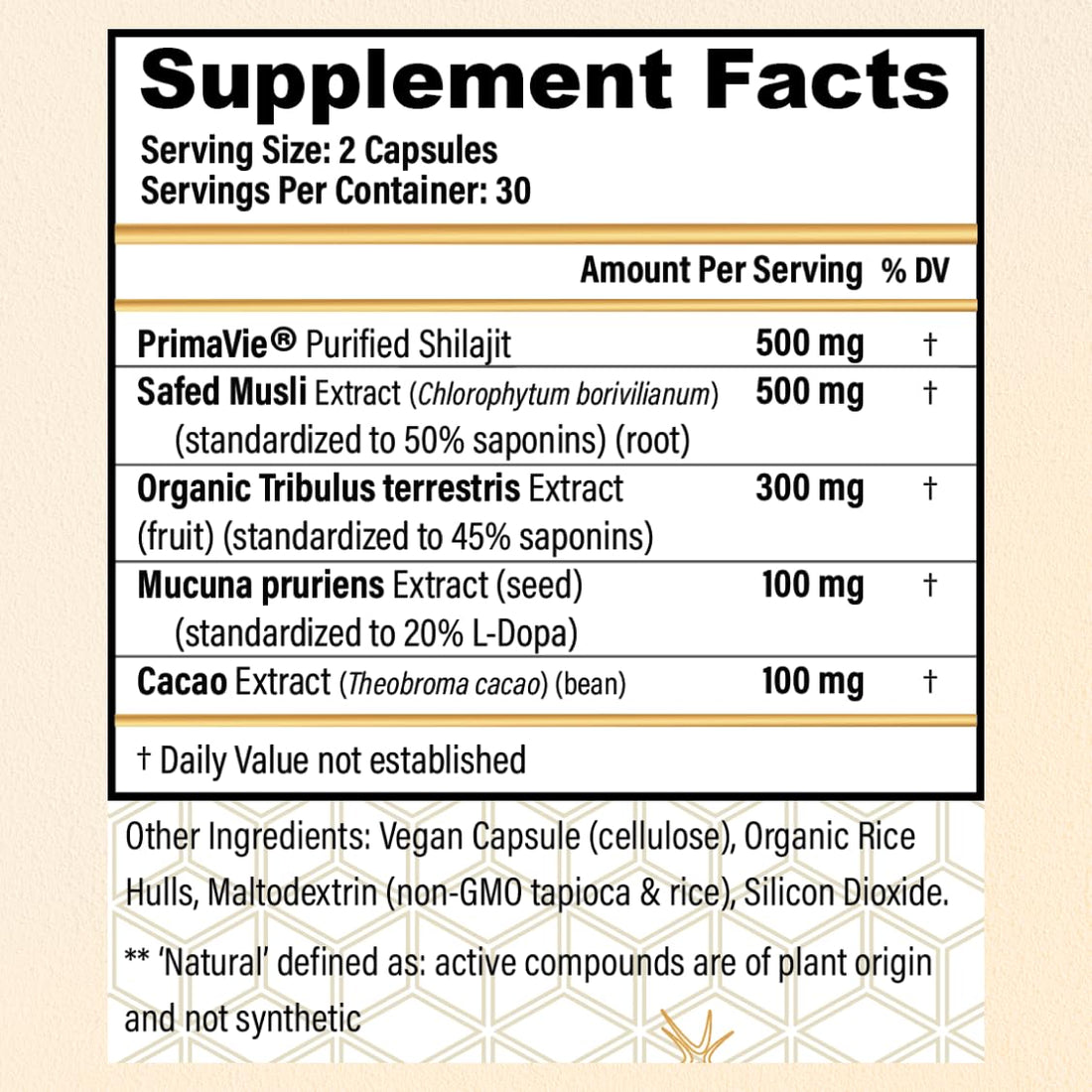 CHOQ Daily with 500mg PrimaVie Shilajit, Safed Musli, Tribulus - Natural Energy, Libido & Muscle Support - Daily Supplement for Men, 60 Vegan Capsules CHOQ Au supplements