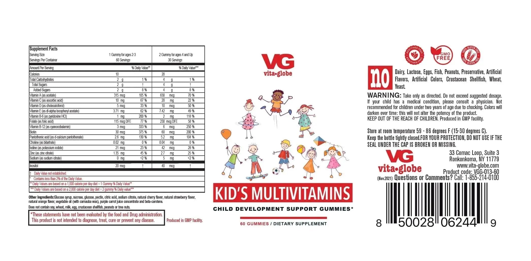 VITA GLOBE Kids Complete Multivitamin Gummies – with Vitamins A, C, D, E, B6 & B12 | Daily Immune, Growth & Wellness Support | VITA GLOBE Au supplements