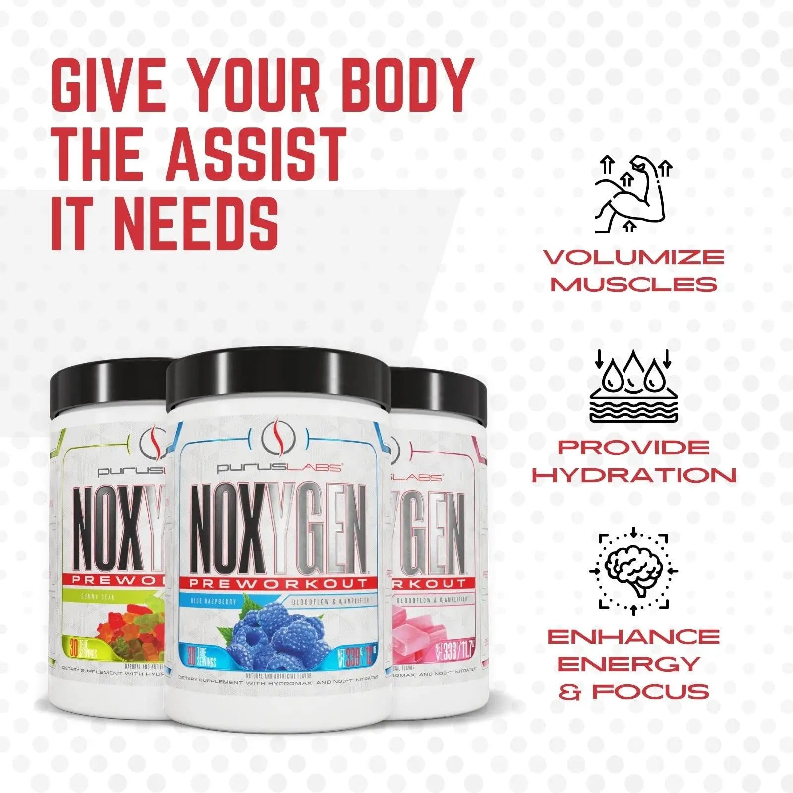 Purus Labs NOXYGEN PREWORKOUT Powder, 30 Servings (Gummy Bear) Purus Labs Au supplements