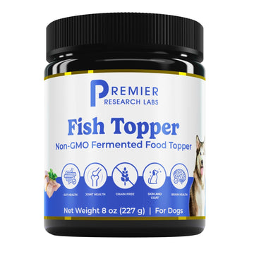 Premier Research Labs Fish Topper - Dried Dog Food Topper for Pets, Meal Mix Ins for Kibble, Supports Gut & Joint Health, Natural Source of Protein, Fermented, Grain Free, Non GMO - 16 oz Premier Research Labs Au supplements