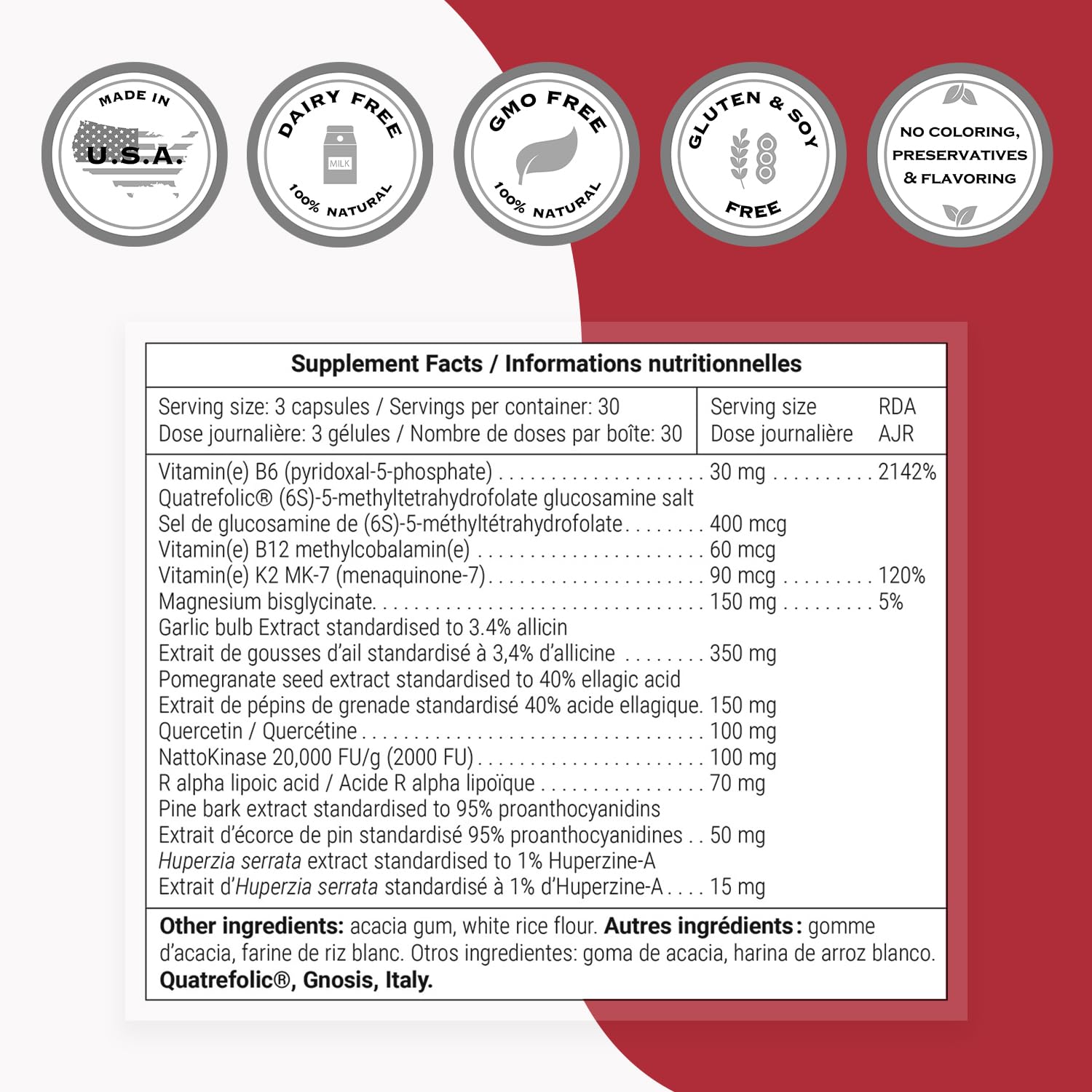 Supersmart - Triple Protect Supplement - Combines the Most Widely-Studied Natural Compounds - May Support Healthy Heart | Non-GMO & Gluten Free - 90 Vegetarian Capsules Supersmart Au supplements