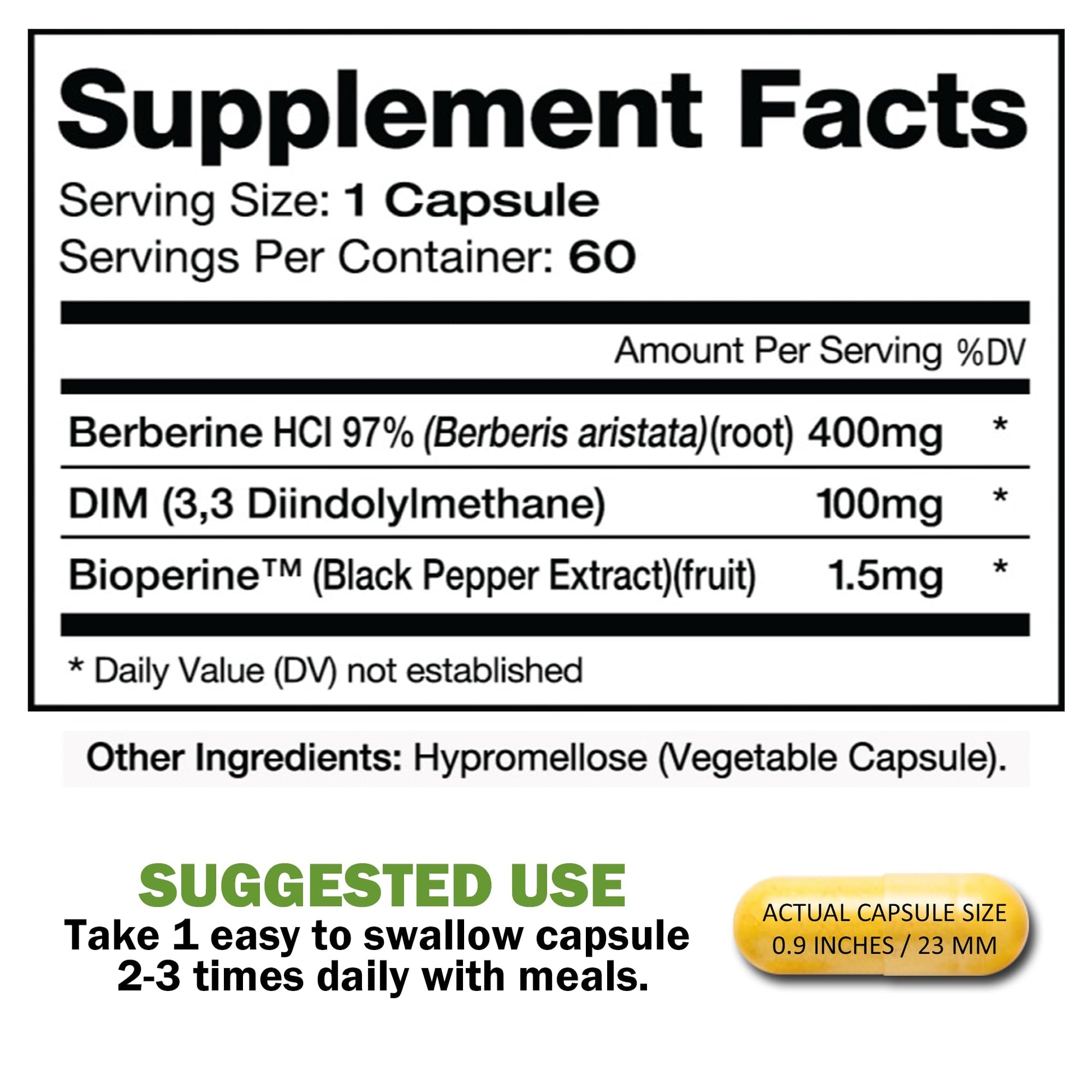 Dimberine - DIM & Berberine, High Purity Enhanced Absorption Formula - 60 Capsules Dimberine Au supplements