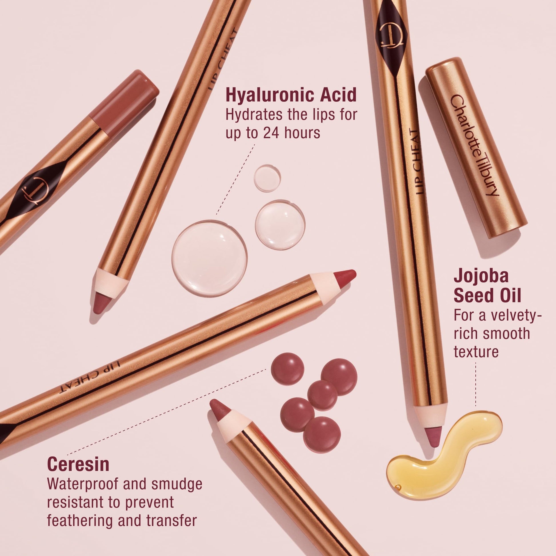 Charlotte Tilbury Lip Cheat Lip Liner Pencil - Gives Lips a Fuller-Looking, Defined Pout - Enriched with Jojoba Oil & Hyaluronic Acid - Waterproof, Smudge-Proof & Transfer-Proof - Pillow Talk Fair Charlotte Tilbury Au supplements
