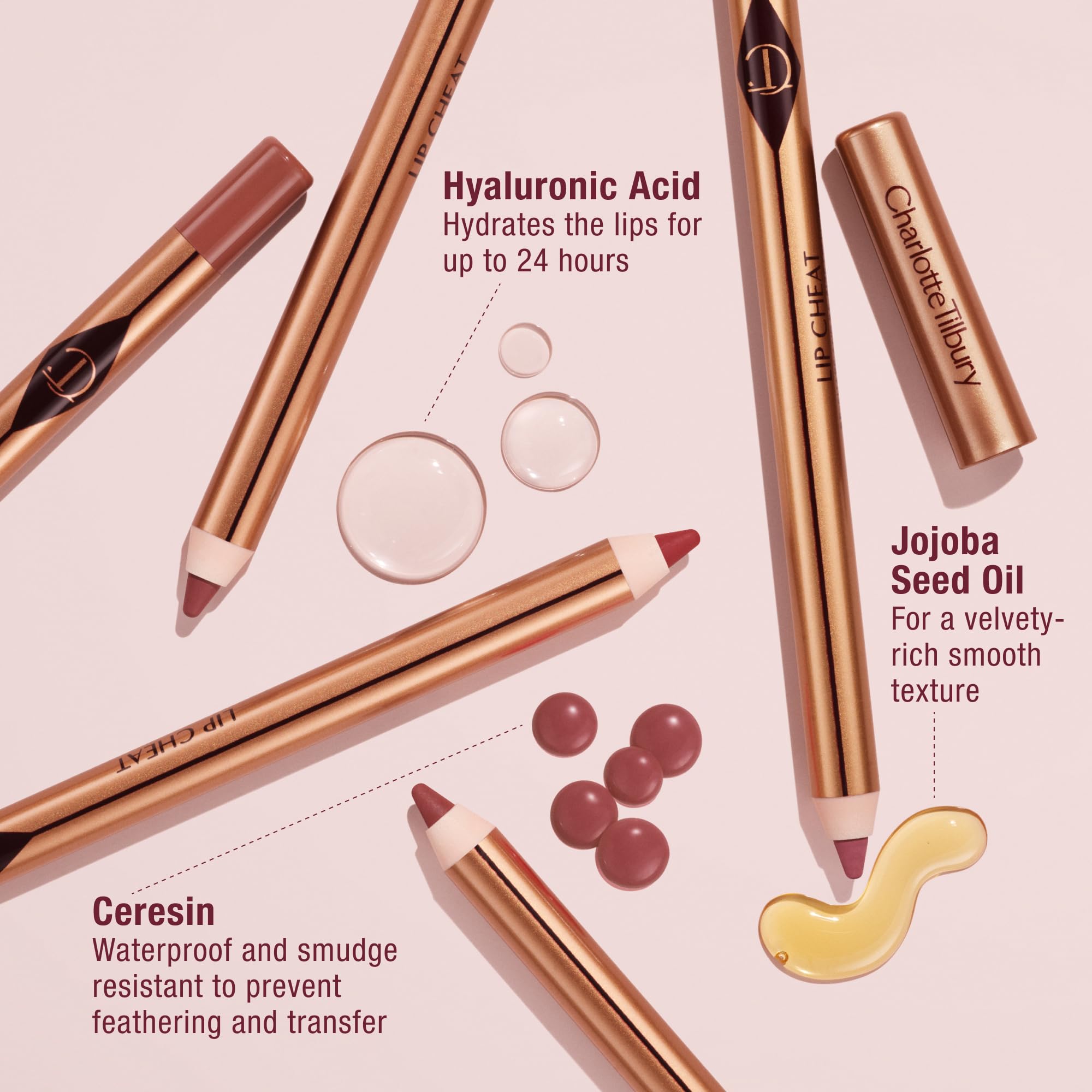 Charlotte Tilbury Lip Cheat Lip Liner Pencil - Gives Lips a Fuller-Looking, Defined Pout - Enriched with Jojoba Oil & Hyaluronic Acid - Waterproof, Smudge-Proof & Transfer-Proof - Pillow Talk Fair Charlotte Tilbury Au supplements