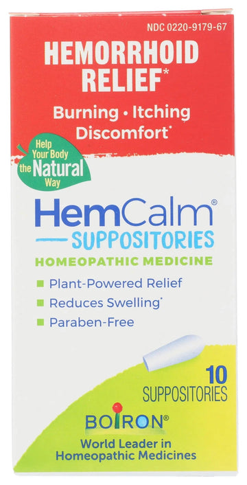 Boiron HemCalm Suppositories for Hemorrhoid Relief of Pain, Itching, Swelling or Discomfort - 10 Count Boiron Au supplements