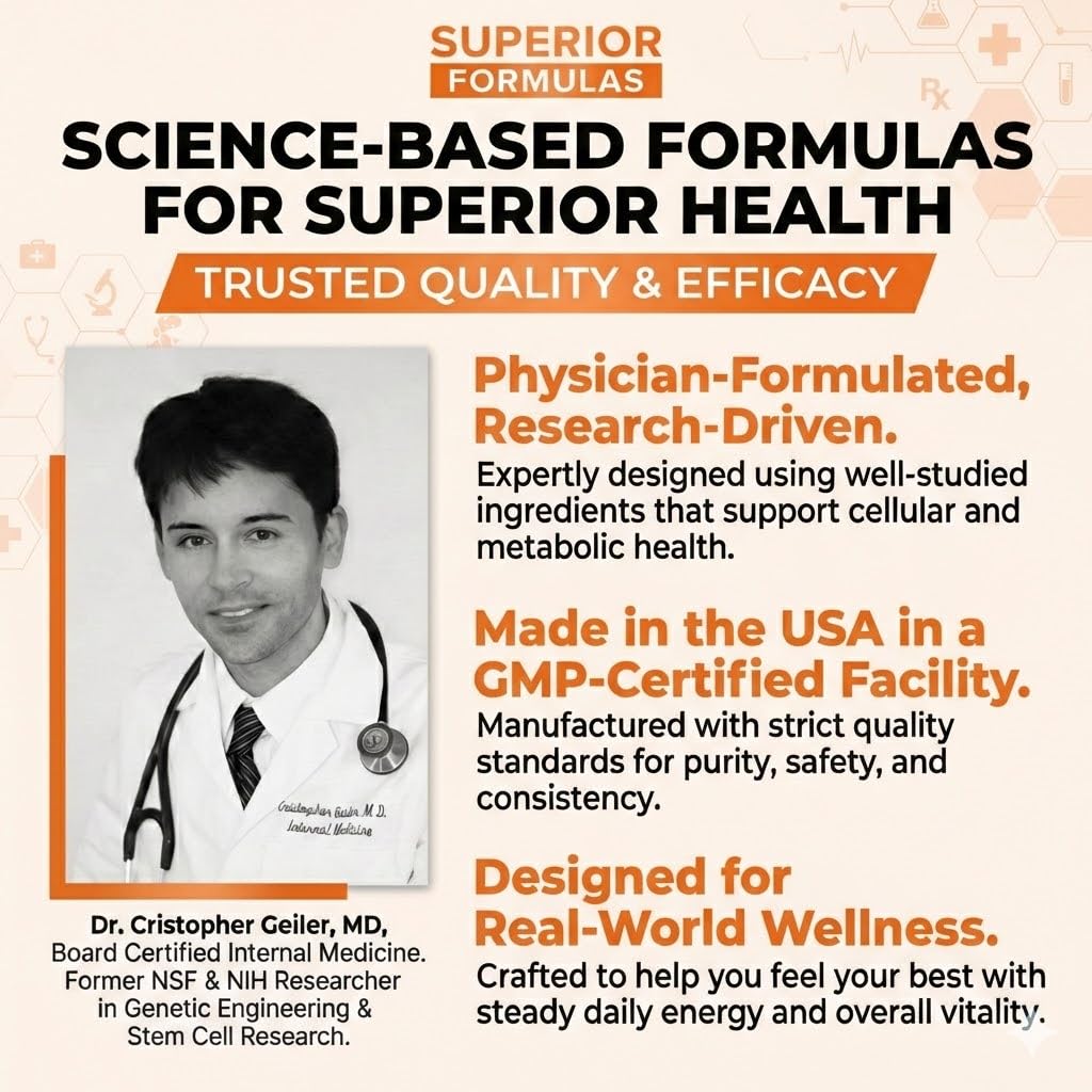 Superior Formulas | Superior SENOLYTIC+ | Fisetin-Quercetin Complex | Physician-Formulated and Science-Based Supplement for Adults 18+ | Promotes Cellular Repair | Boosts Longevity & Healthspan Superior Formulas LLC Au supplements